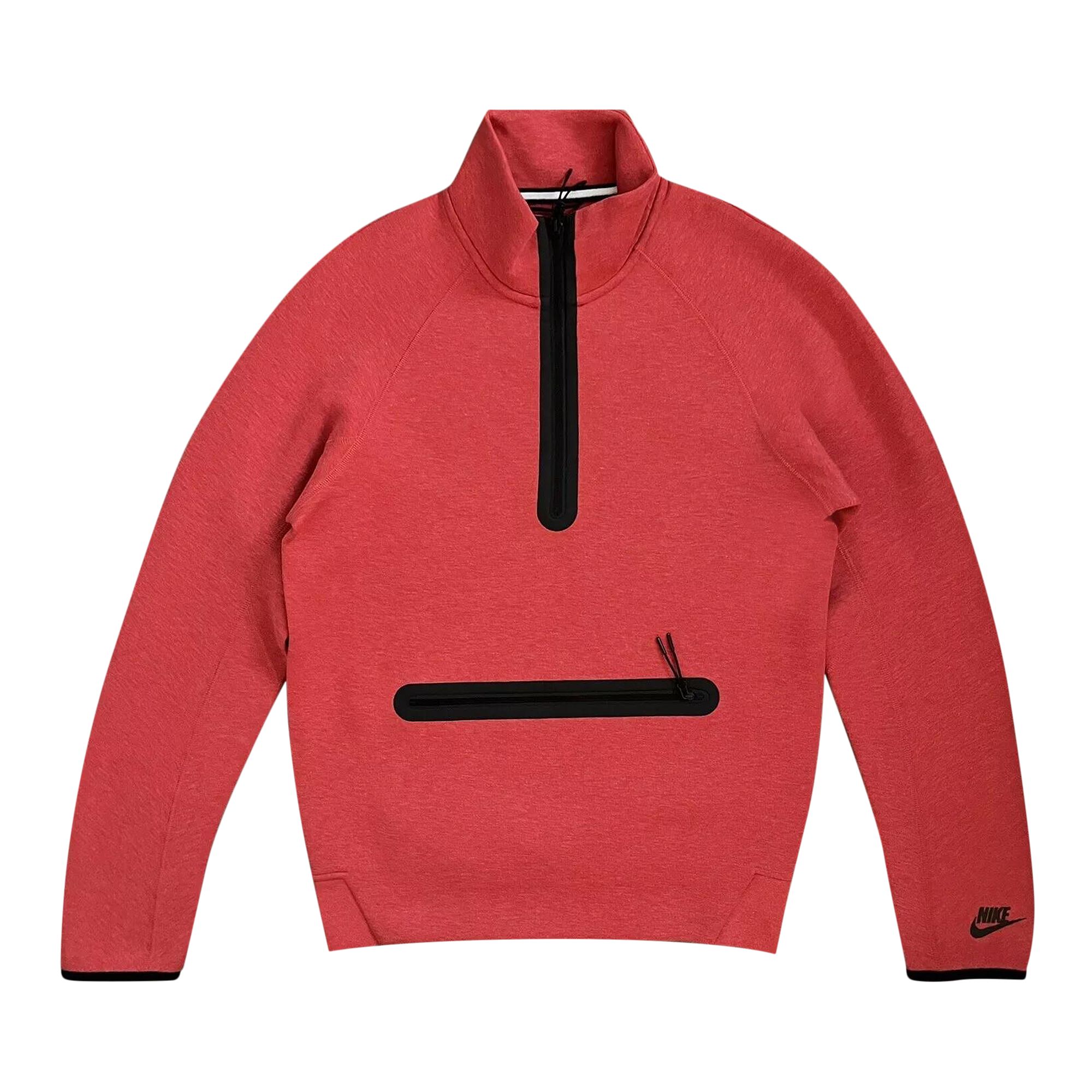 Pre-owned Nike Sportswear Tech Fleece 1/2 Zip Sweatshirt 'light University Red Heather/black' | Men's Size M