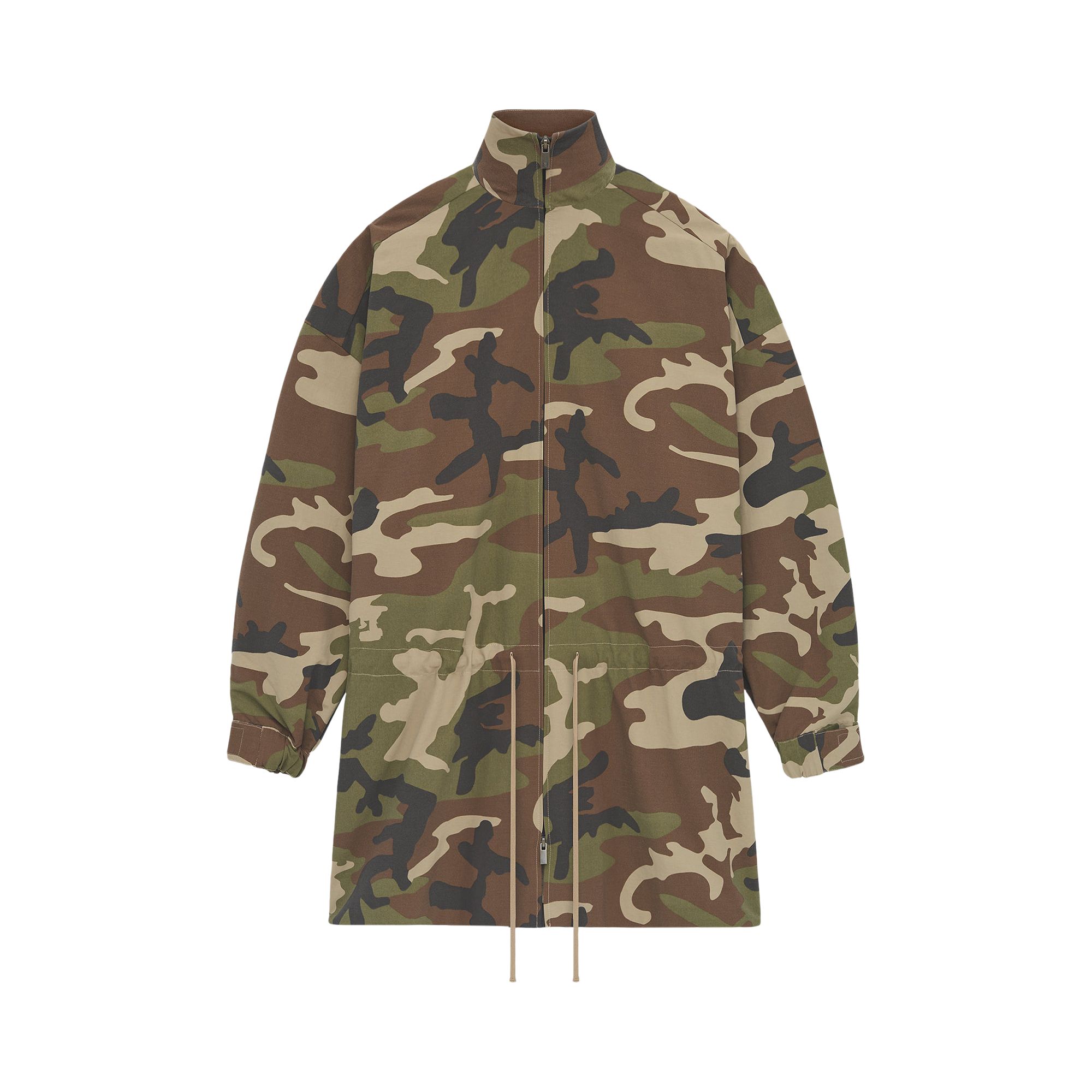 Pre-owned Essentials Fear Of God  Military Nylon Mockneck Anorak 'woodland Camo' | Multi-color | Men's Size S