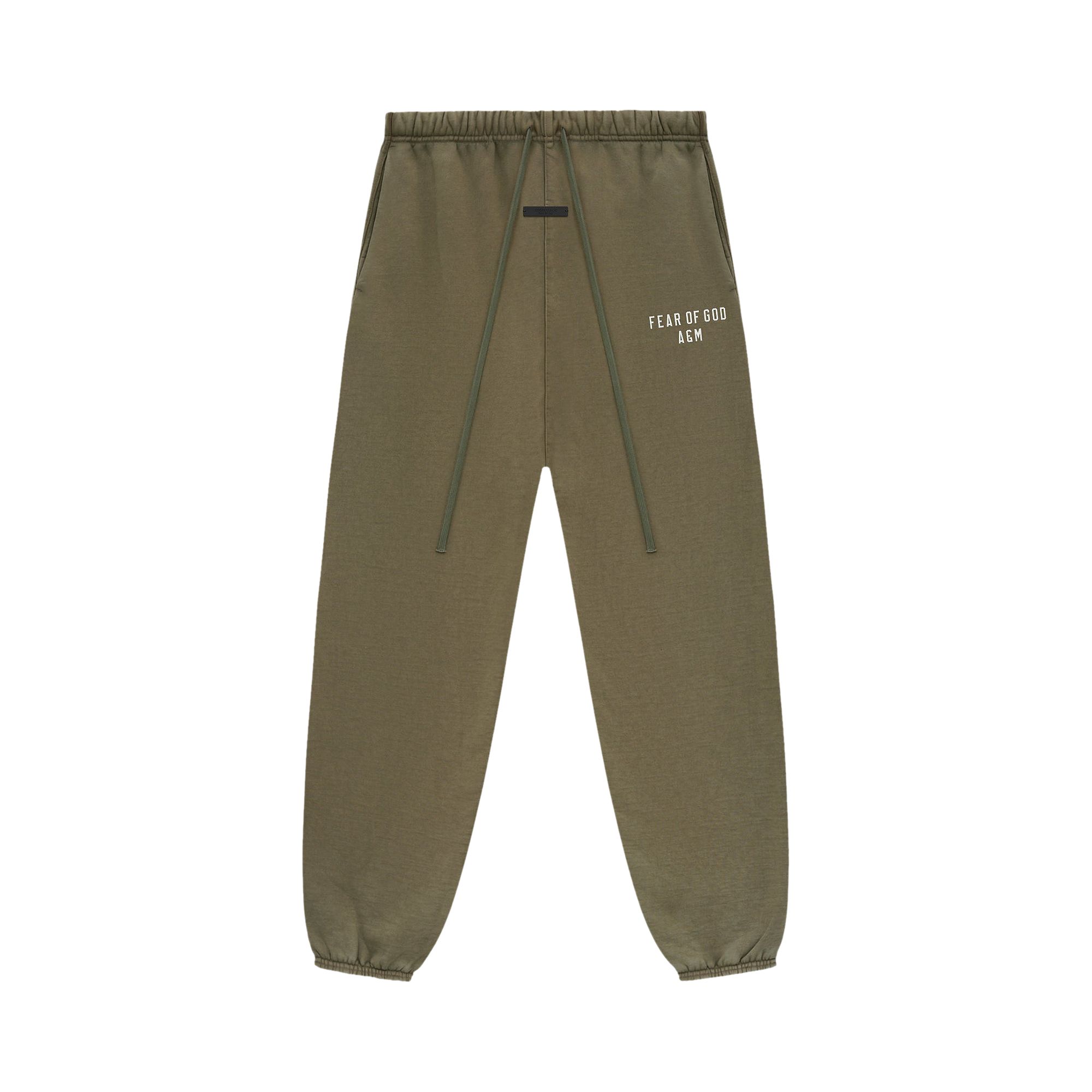 Pre-owned Essentials Fear Of God  Heavy Fleece Sweatpant 'military' In Green