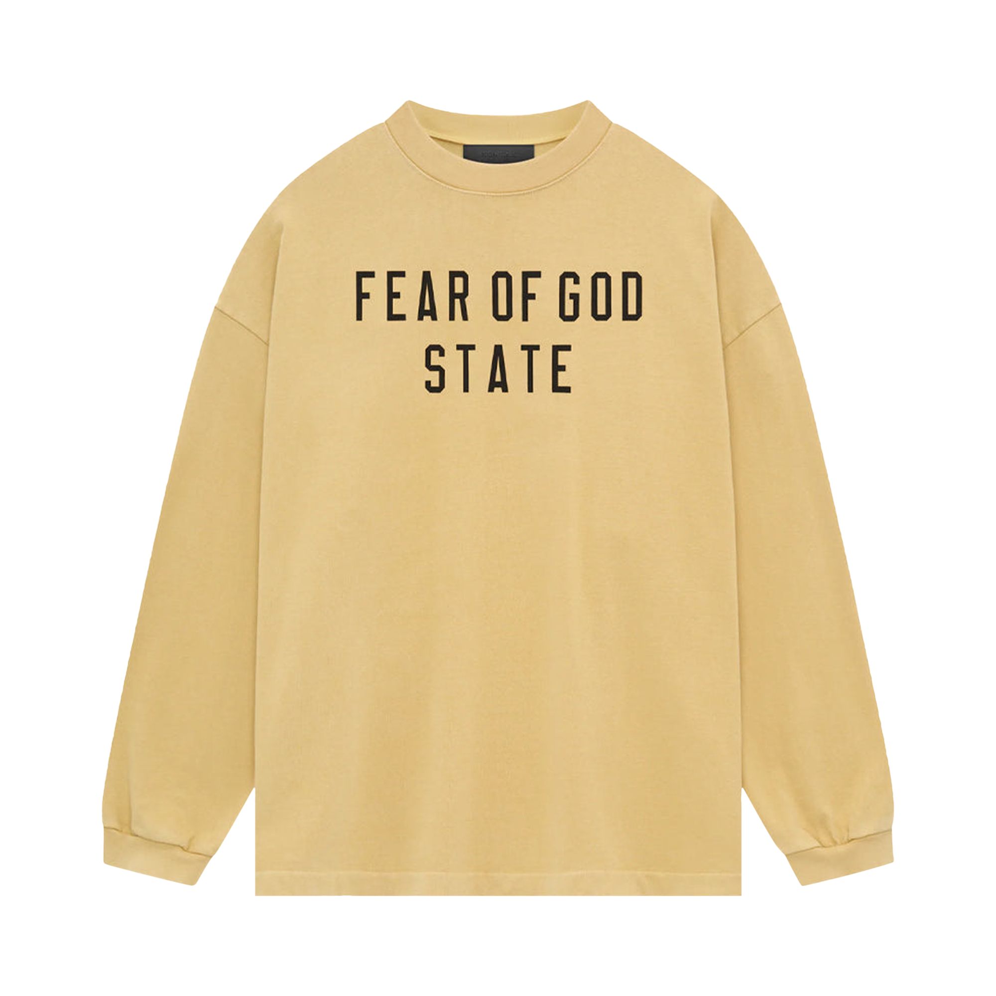 Pre-owned Essentials Fear Of God Heavy Long-sleeve Tee 'amber' In Yellow