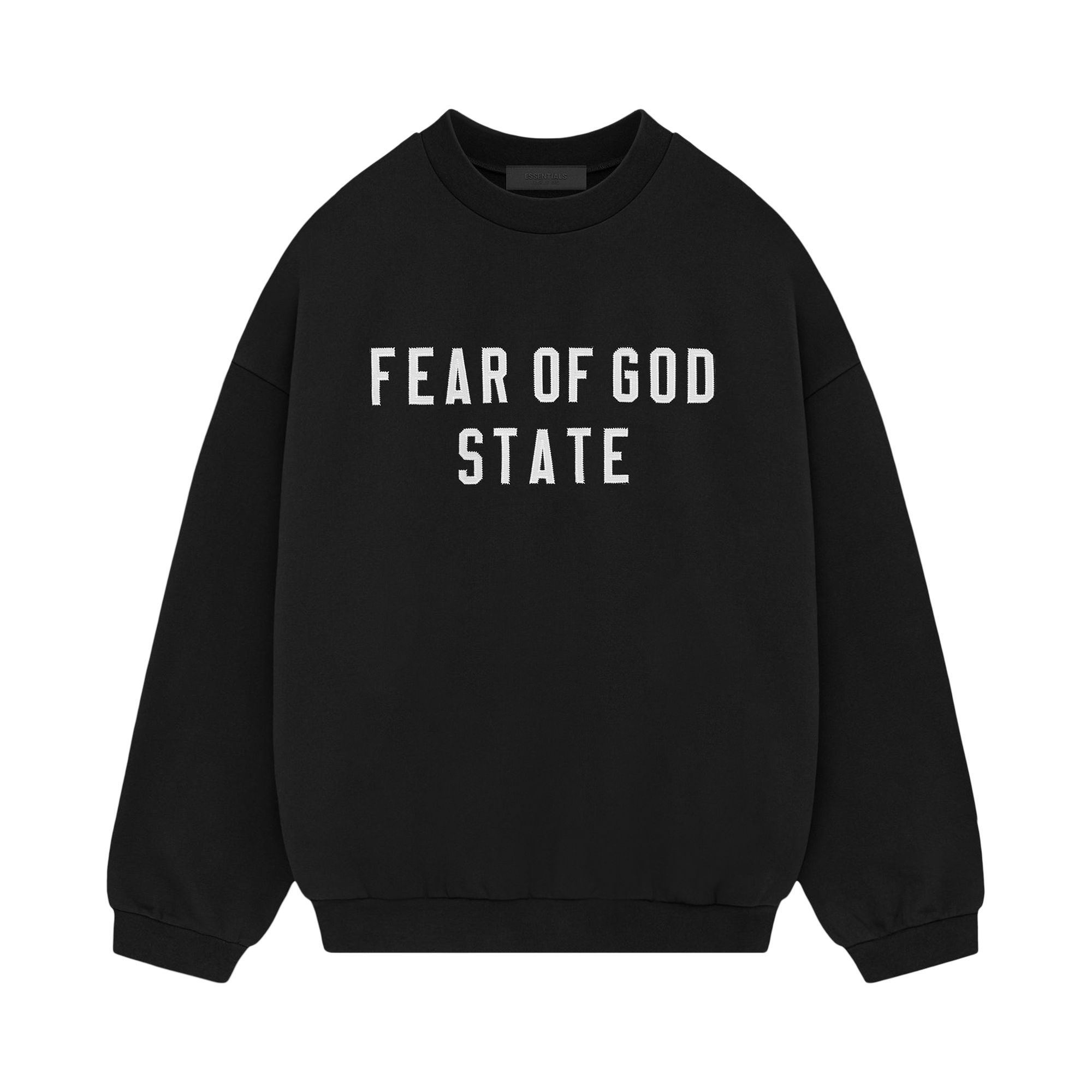 Pre-owned Essentials Fear Of God Heavy Fleece Crewneck 'black'