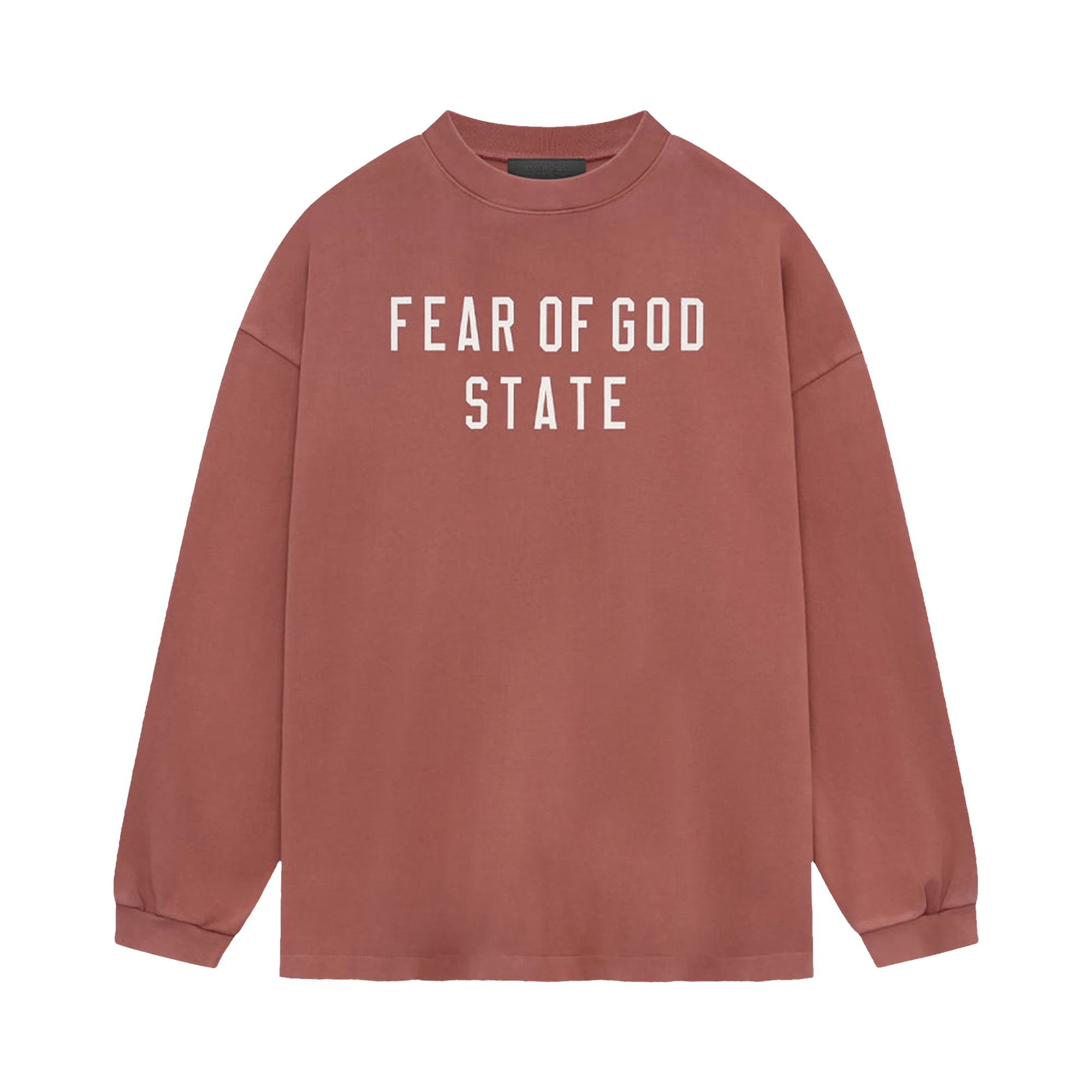 Pre-owned Essentials Fear Of God  Heavy Long-sleeve Tee 'crimson' In Red