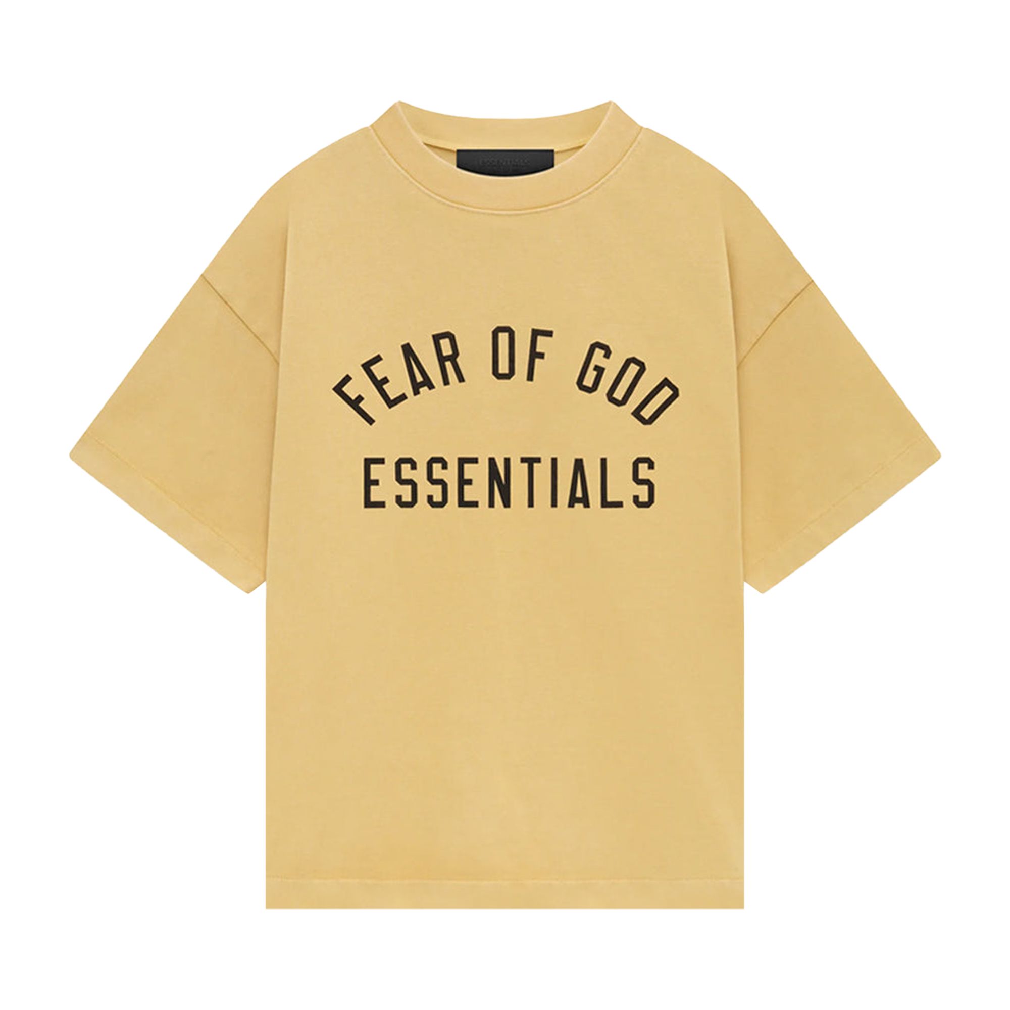 Pre-owned Essentials Fear Of God  Tri-blend Crewneck Tee 'amber' | Yellow | Women's Size L