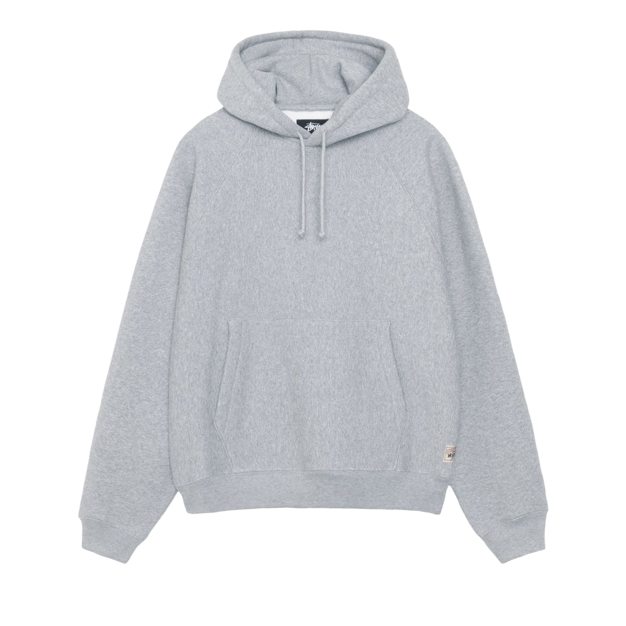 Pre-owned Stussy Fleece Raglan Hoodie 'grey Heather'