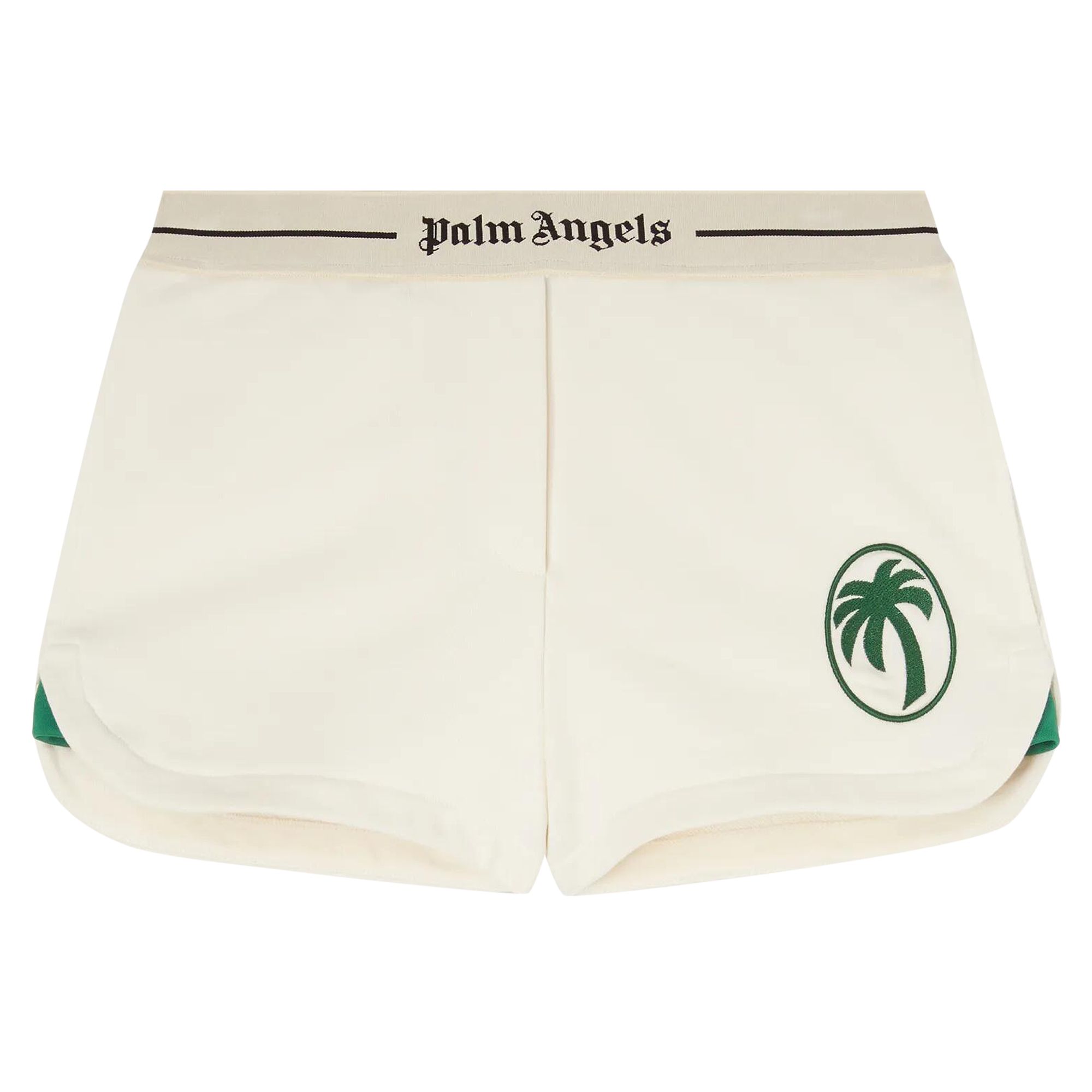Pre-owned Palm Angels Oval Palm Sweatshorts 'off White/forest' | Women's Size S