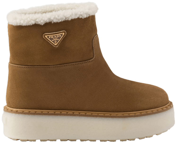Prada Wmns Suede Booties Cinnamon