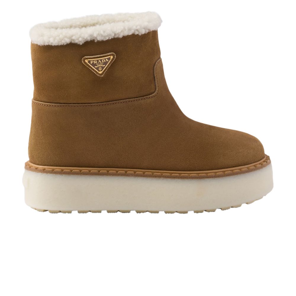 Pre-owned Prada Wmns Suede Booties 'cinnamon' | Brown | Women's Size 4