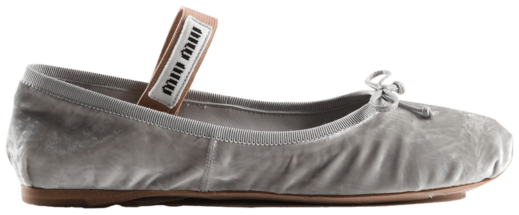 Miu Miu Wmns Velvet Ballerinas Grey