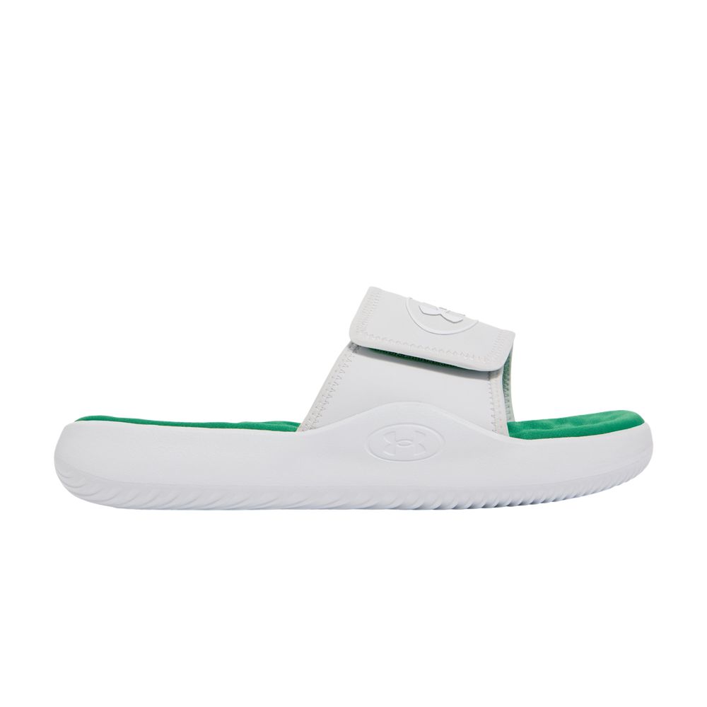 Pre-owned Under Armour Ignite Pro 8 Slide 'distant Grey Kelly Green' | Men's Size 16 In Gray