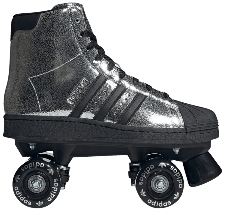Wmns Superstar 82 Skate Silver Metallic Black