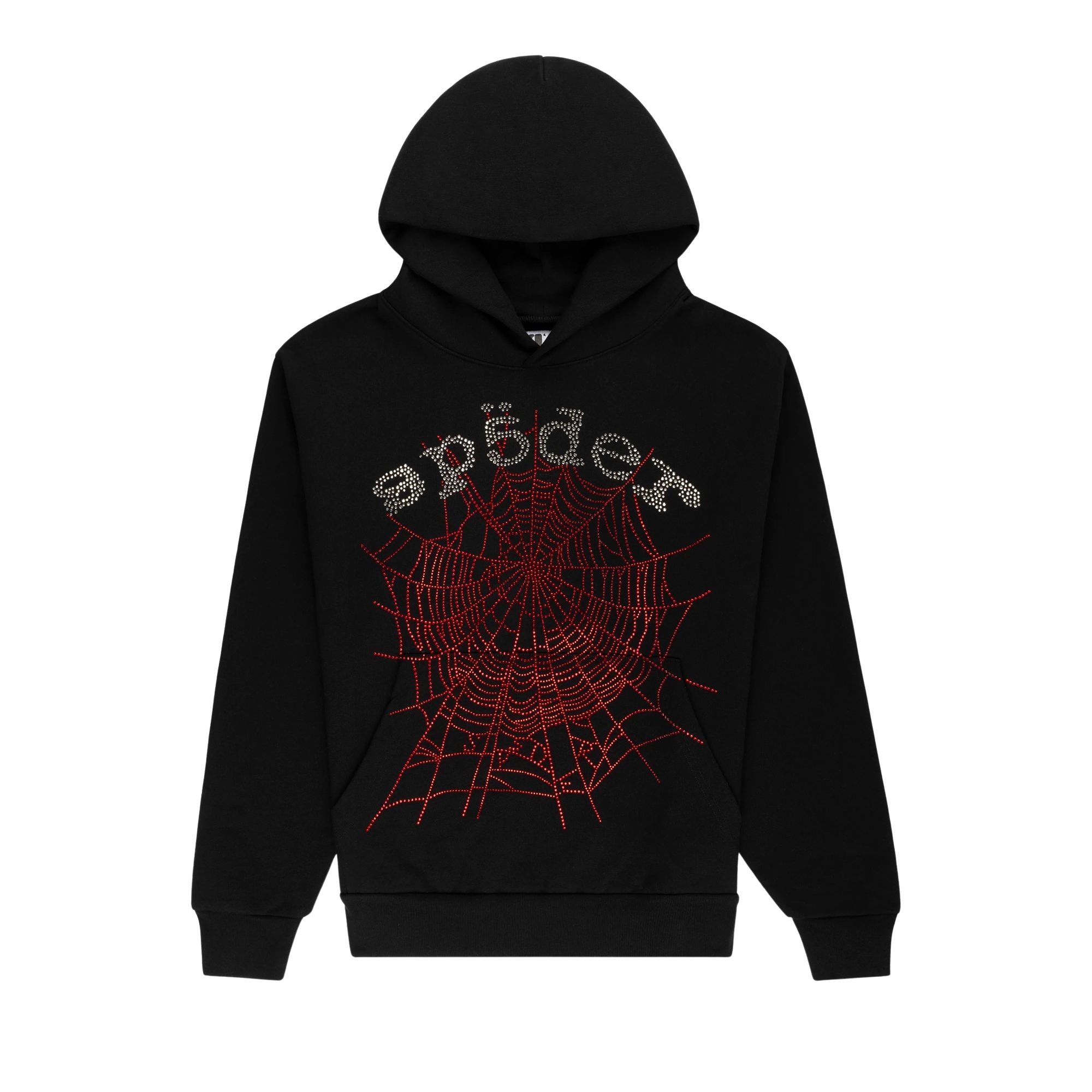 Pre-owned Sp5der Rhinestone Og Web V2 Hoodie 'black' | Men's Size M