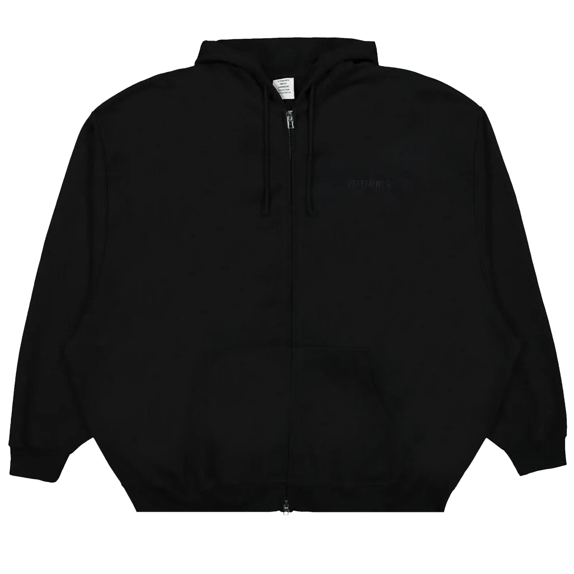 Pre-owned Vetements Embroidered Logo Oversized Zip-up Hoodie 'black' | Men's Size M