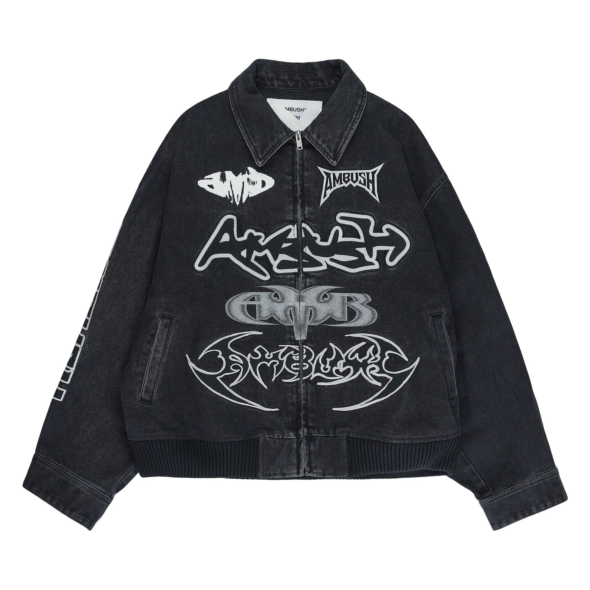 Pre-owned Ambush Patch Denim Bomber Jacket 'black' | Men's Size S