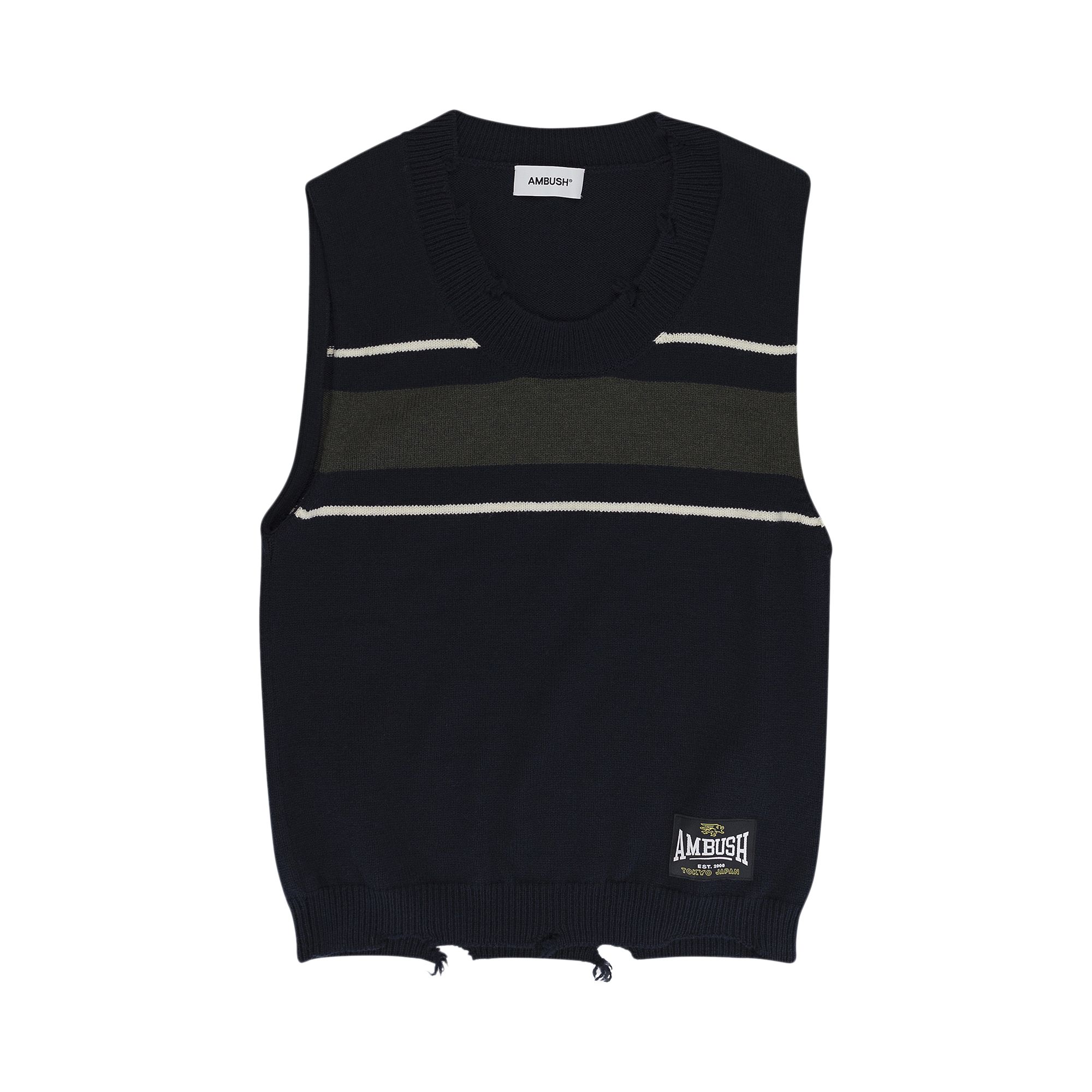 Pre-owned Ambush Rib Knit Vest 'navy' | Blue | Men's Size L