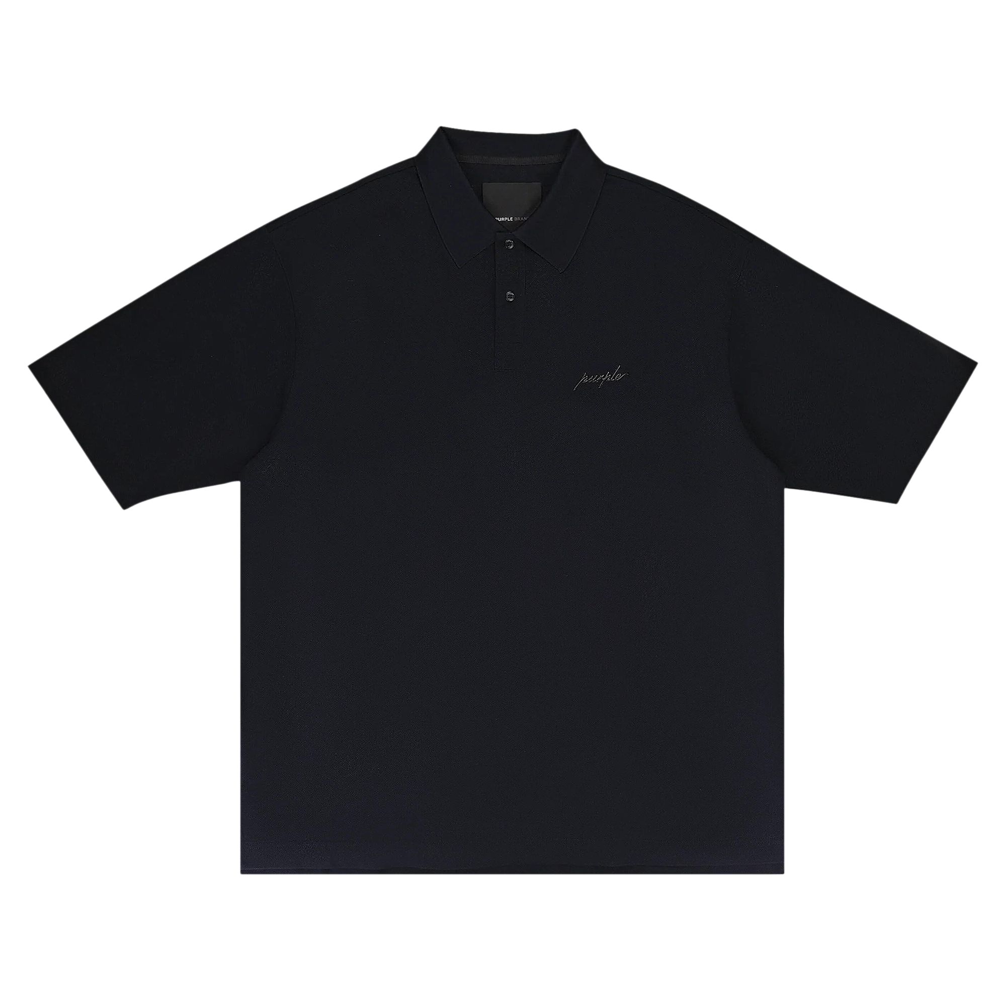 Pre-owned Purple Brand Logo Patch Polo Shirt 'black' | Men's Size S