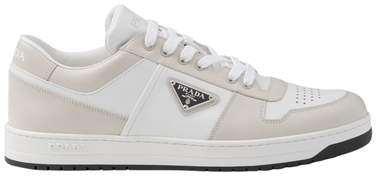 Prada Downtown Leather White Dusty Grey