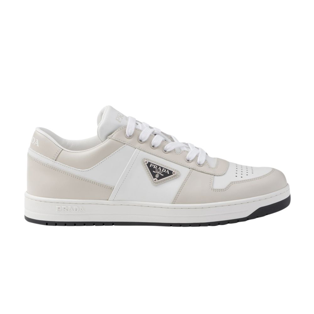 Pre-owned Prada Downtown Leather 'white Dusty Grey' | Men's Size 5.5
