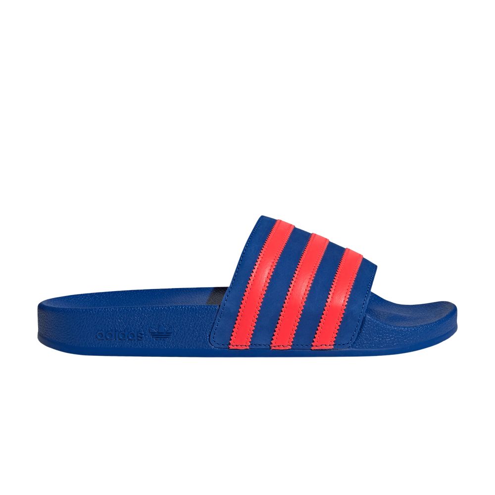 Pre-owned Adidas Originals Adidas Wmns Adilette Slide 'power Blue Solar Red' | Women's Size 4