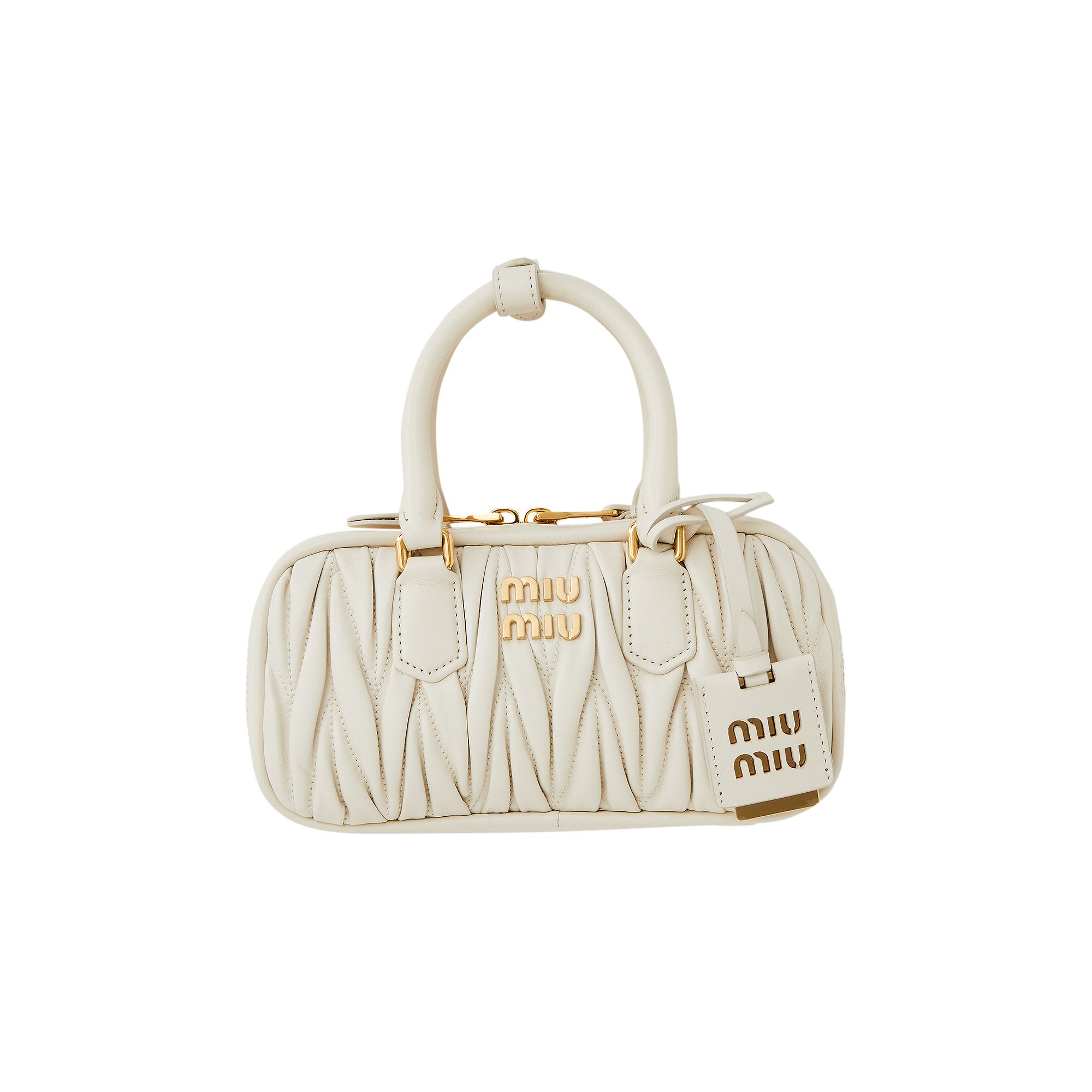 Pre-owned Miu Miu Arcadie Matelassé Nappa Leather Mini-bag 'white' | Women's Size Onesize