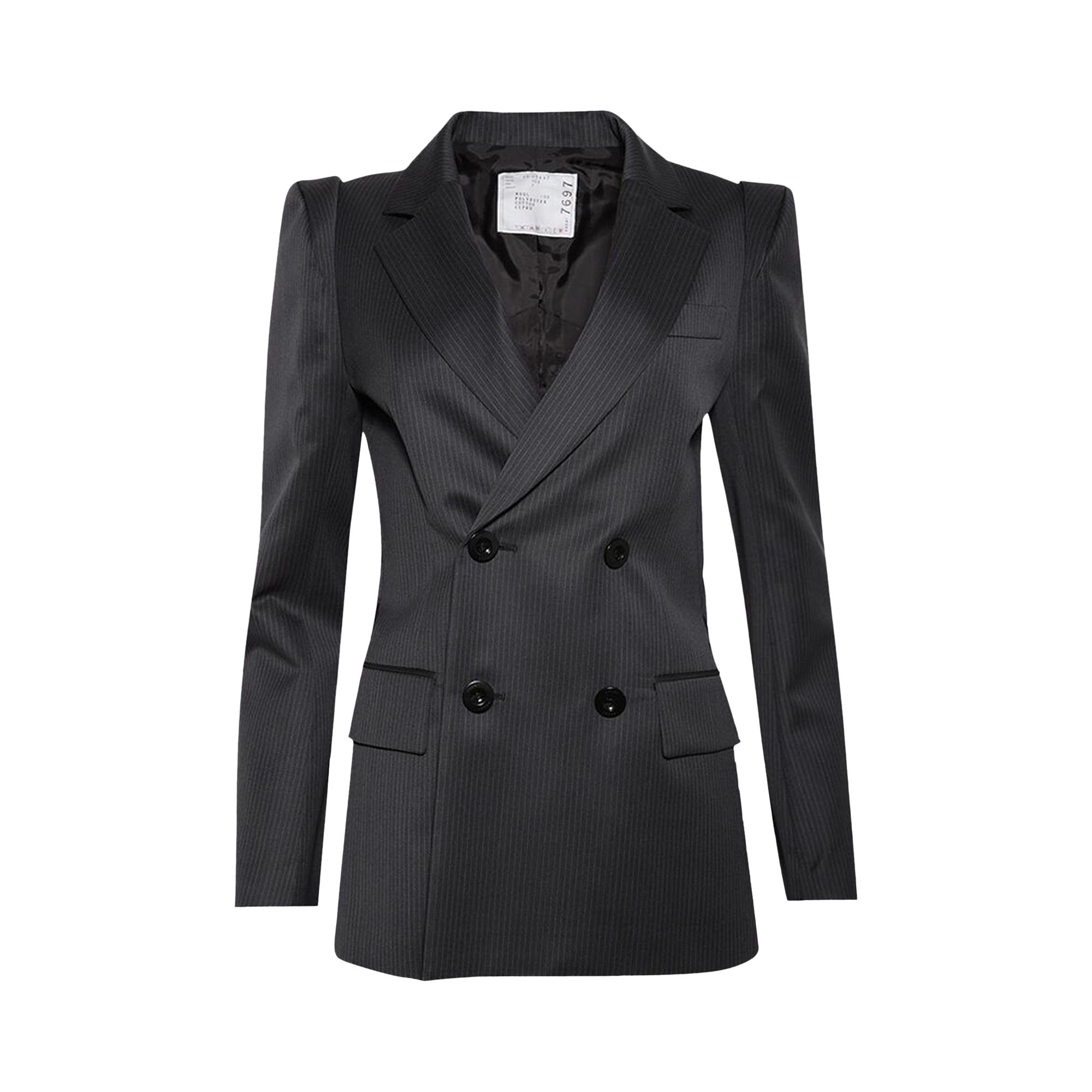 Pre-owned Sacai Doeskin Mix Jacket 'black/off White' | Women's Size 3