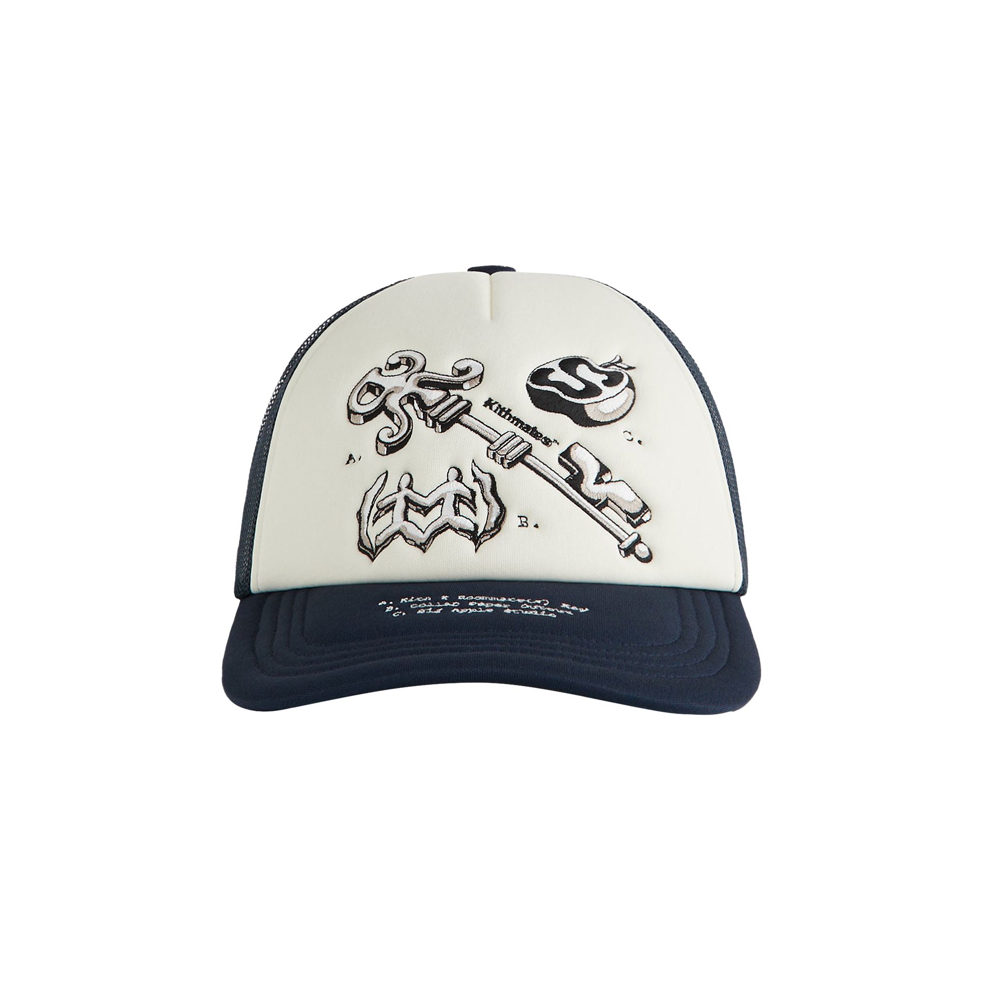 Pre-owned Kith For Roommate Studio Nolan Trucker Hat 'torpedo' | Blue | Men's Size Onesize