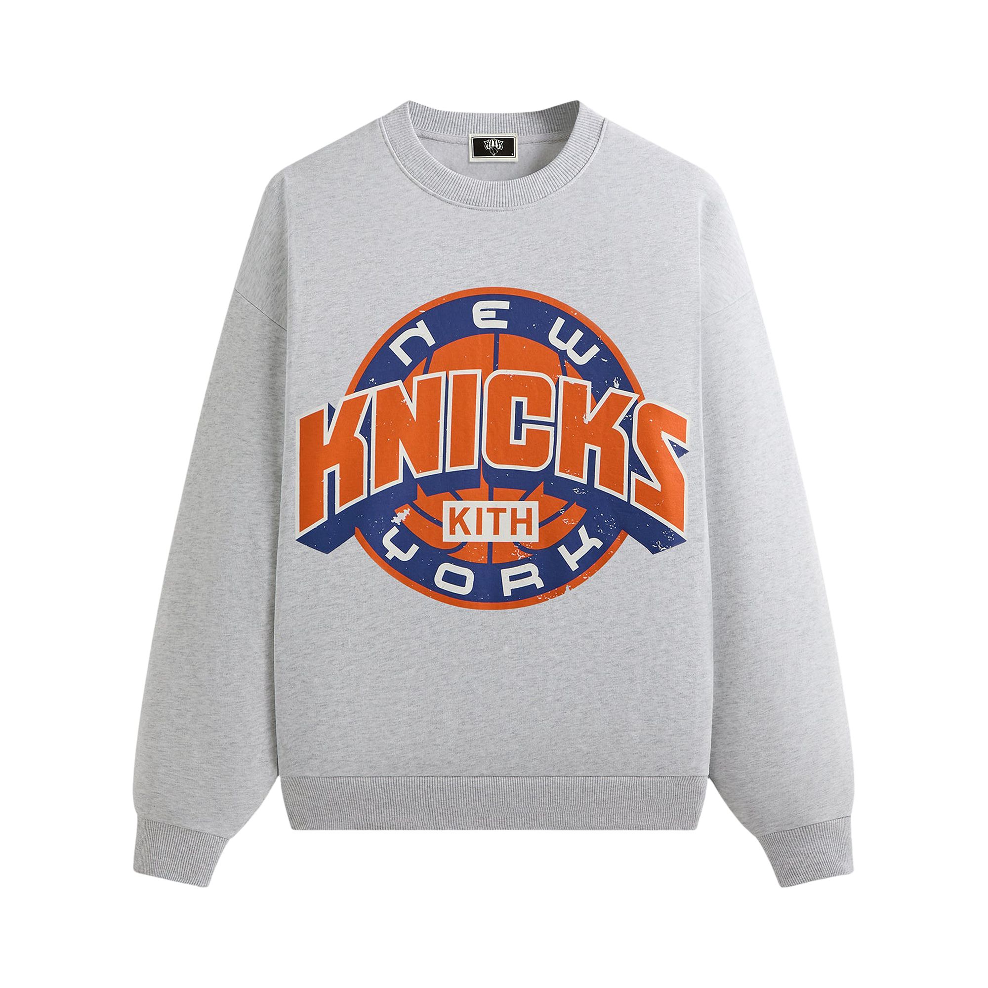 Pre-owned Kith For The New York Knicks Showtime Vintage Nelson Crewneck 'light Heather Grey' | Men's Size Xs In Gray