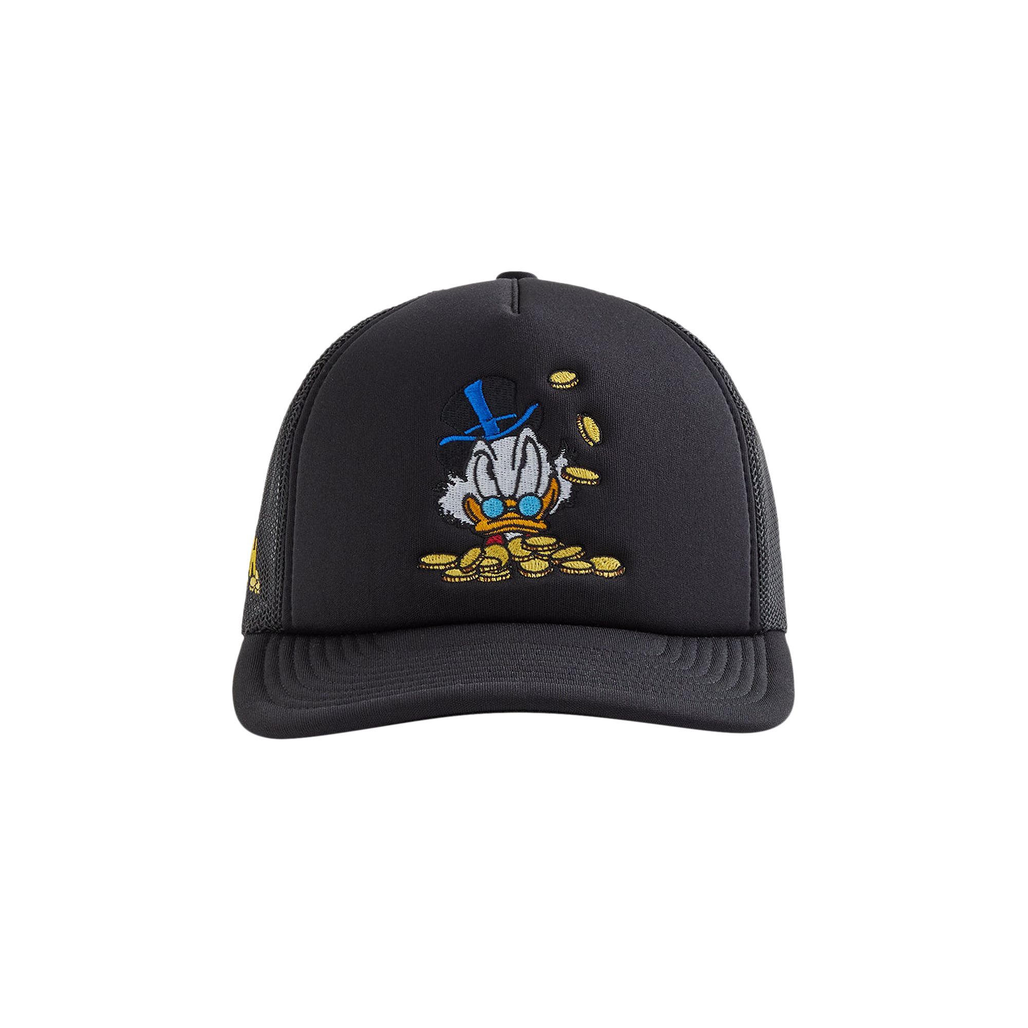 Pre-owned Kith For Disney Donald Duck Scrooge Nolan Trucker Hat 'black' | Men's Size Onesize