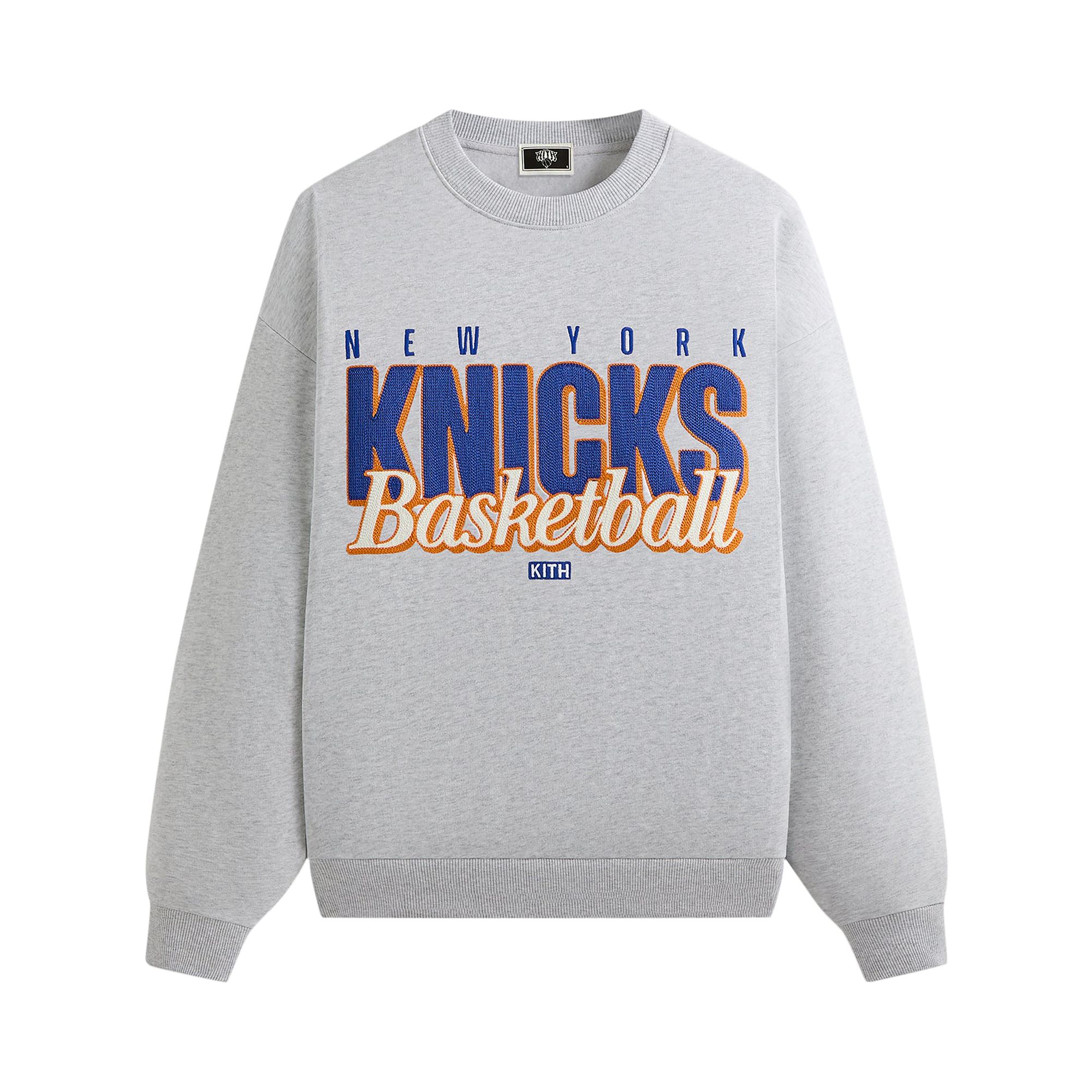 Pre-owned Kith For The New York Knicks Classic Vintage Nelson Crewneck 'light Heather Grey' | Men's Size L In Gray
