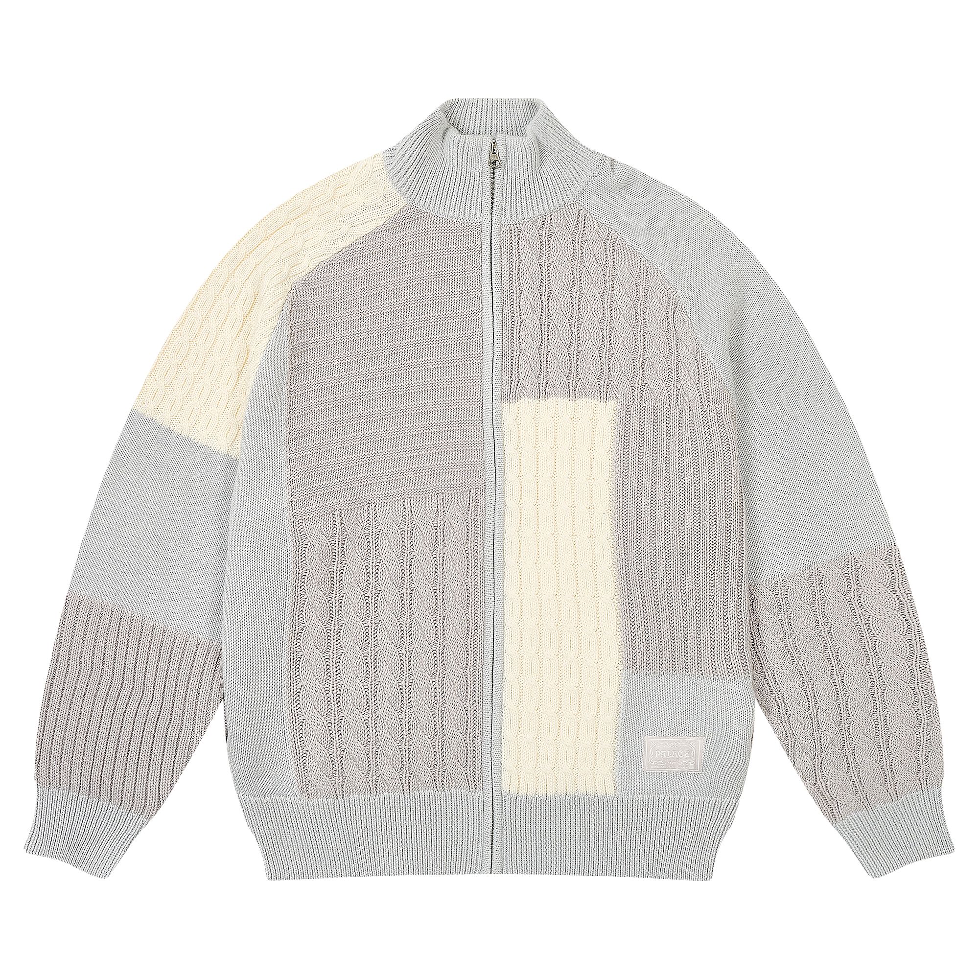 Pre-owned Palace Patchwork Zip Knit 'white' | Men's Size M