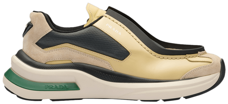 Prada Systeme Brushed Leather Sneaker Vanilla Anthracite