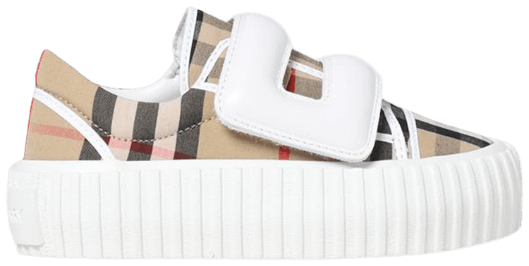 Burberry Mark Check Single Strap Sneaker Kids Archive Beige