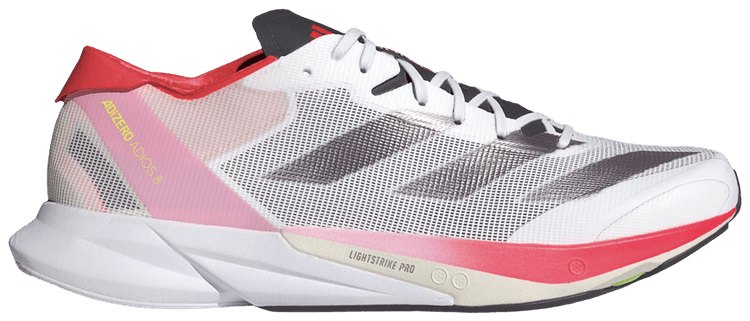 Adidas Adizero Adios 8 White Aurora Solar Red
