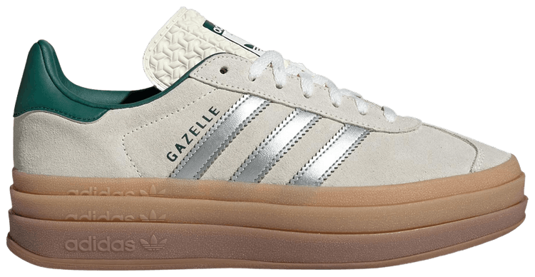 Adidas Wmns Gazelle Bold Off White Silver Metallic Green