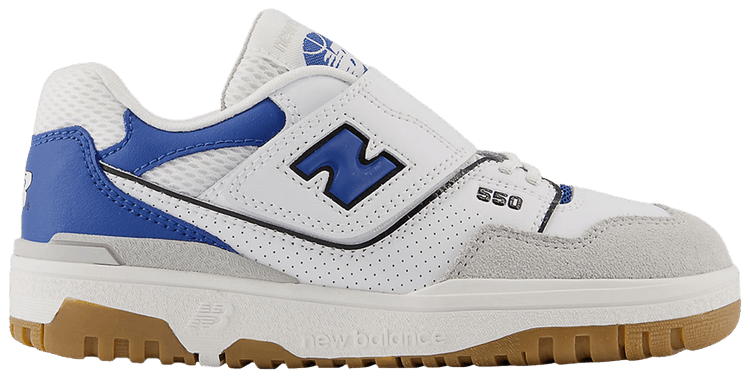 New Balance 550 Hook  Loop Little Kid White Blue Agate