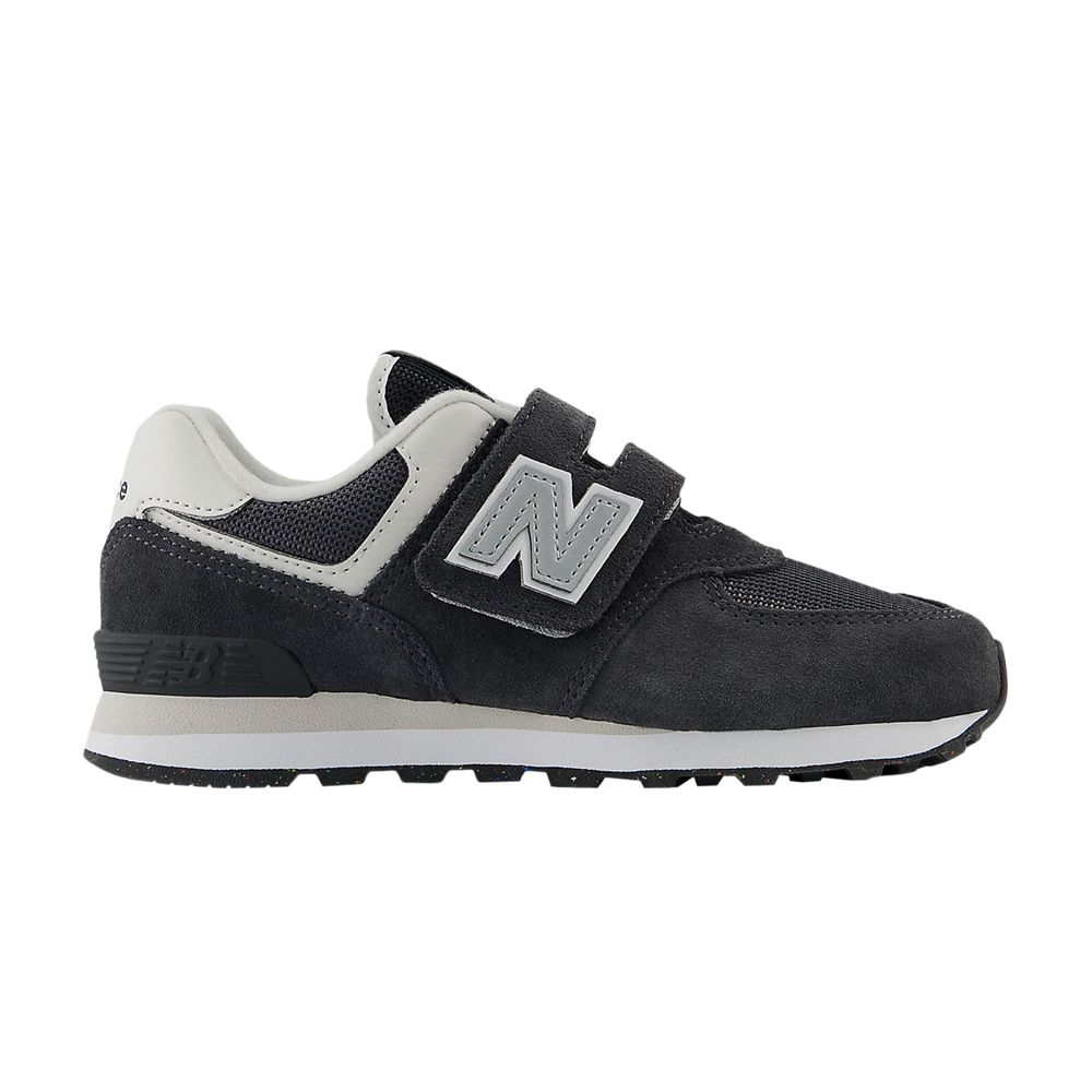 Pre-owned New Balance 574 Hook & Loop Little Kid Wide 'magic Black Magnetic Grey' | Kid's Size 1