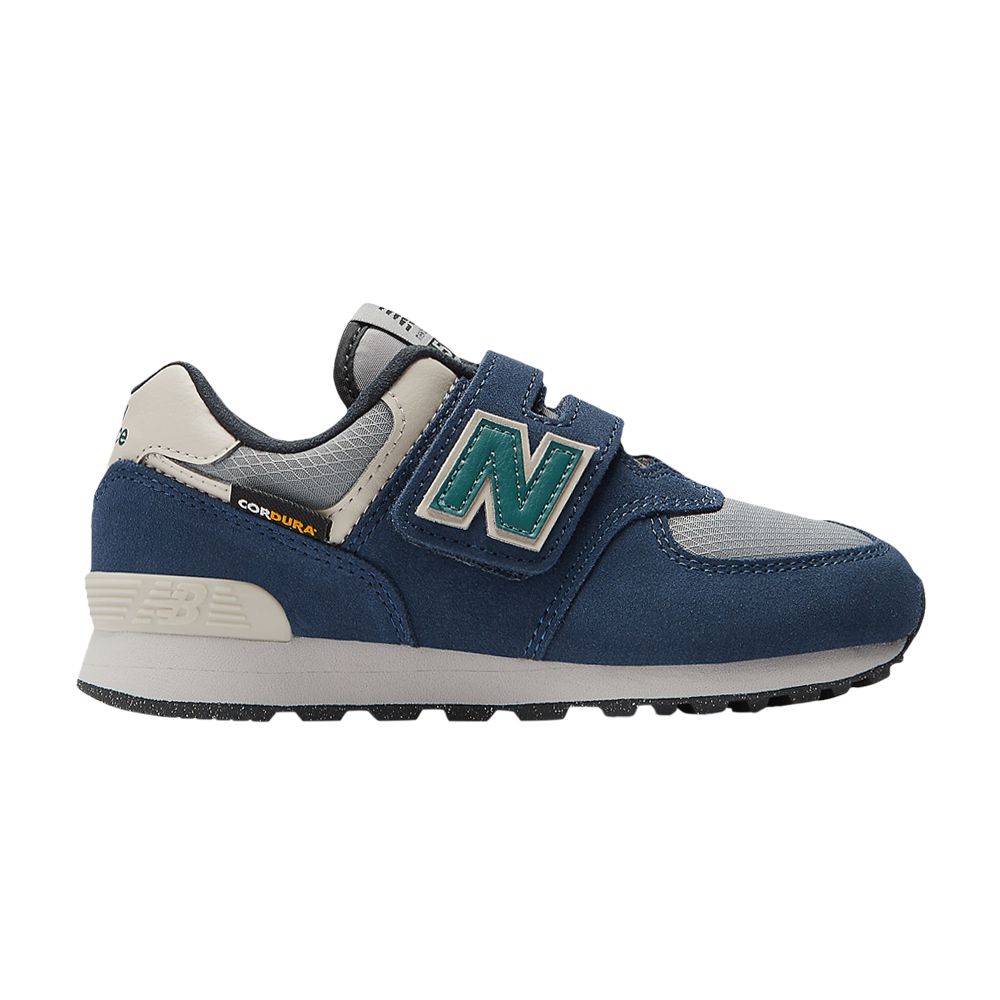 New Balance 574 Hook & Loop Little Kid Wide 'Cordura Pack - Navy Slate Grey' | Blue | Kid's Size 10.5 - PV574SOA-W