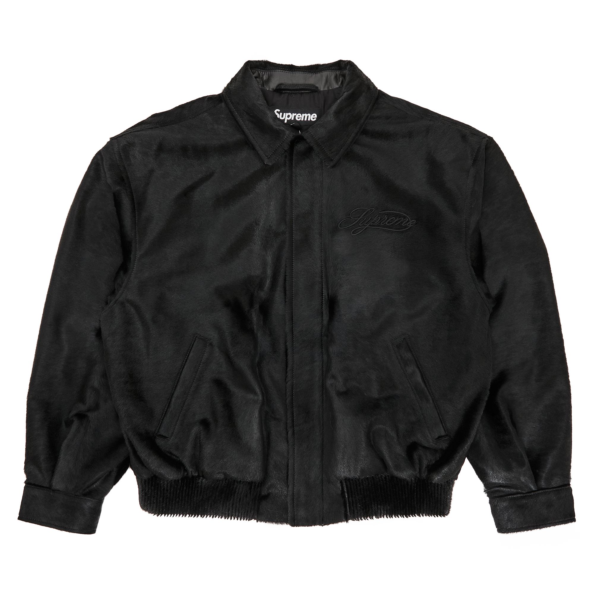 Pre-owned Supreme Ponyhair Varsity Jacket 'black' | Men's Size L