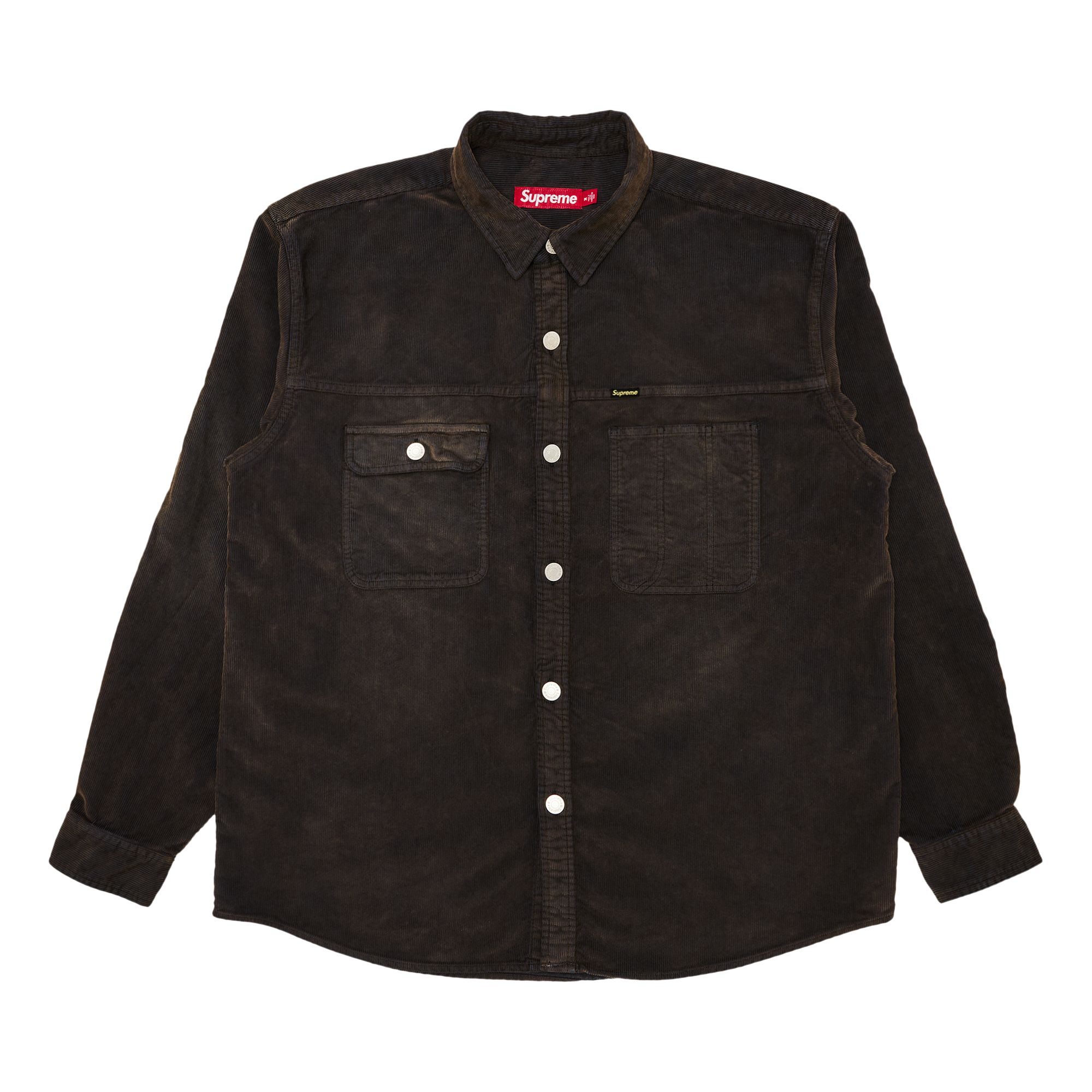 Pre-owned Supreme Washed Corduroy Shirt 'brown' | Men's Size M