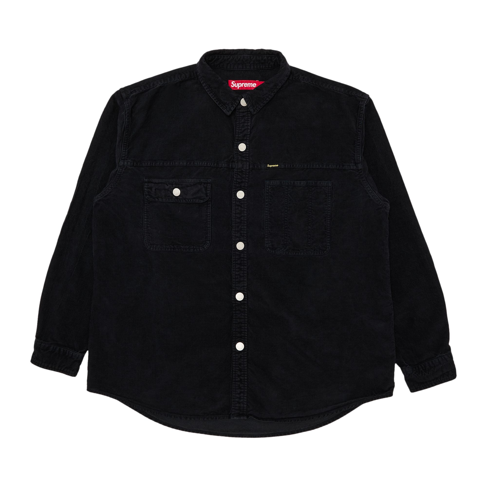 Pre-owned Supreme Washed Corduroy Shirt 'black' | Men's Size M