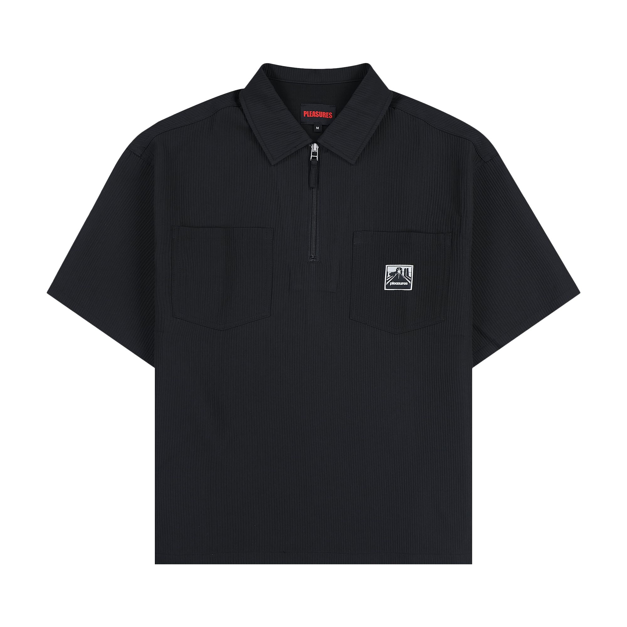 Pre-owned Pleasures Electron Zip Polo 'black'