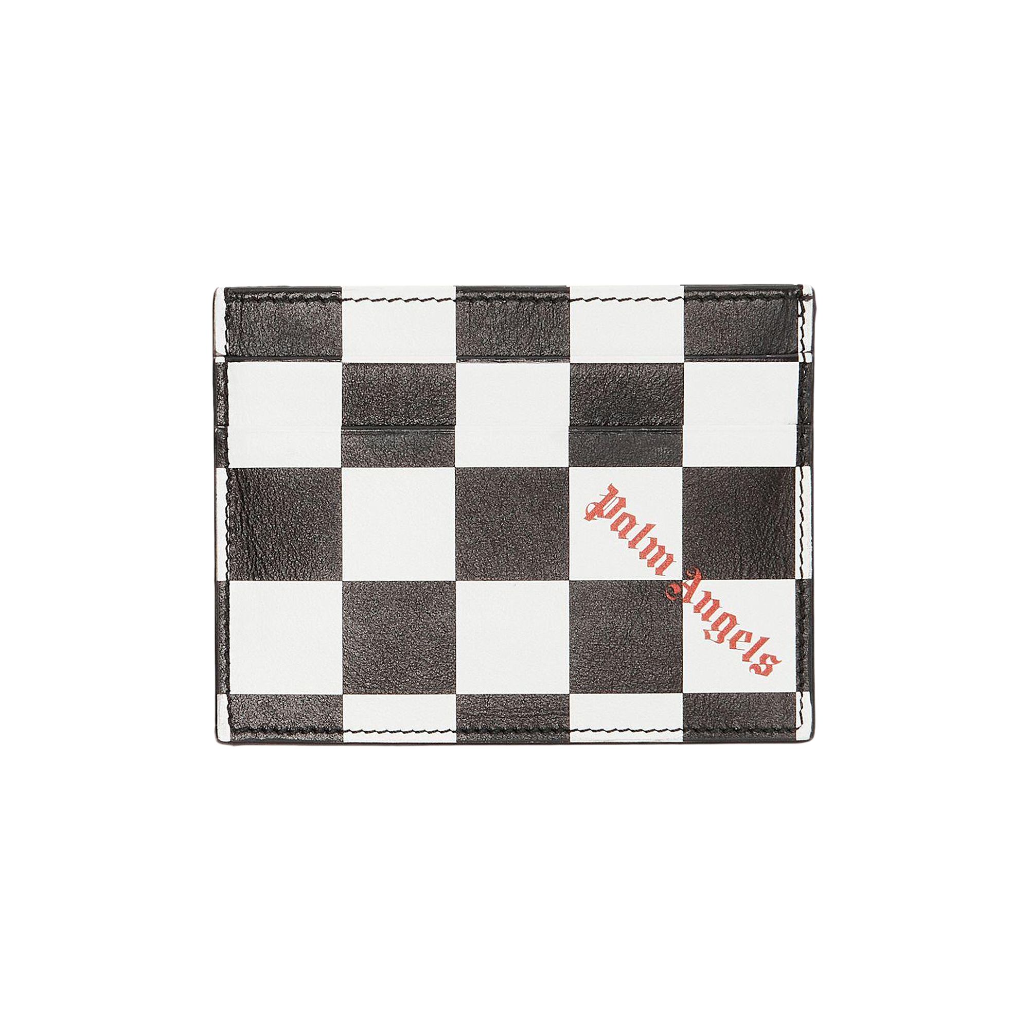 Pre-owned Palm Angels Damier Printed Card Holder 'white/black' | Men's Size Onesize