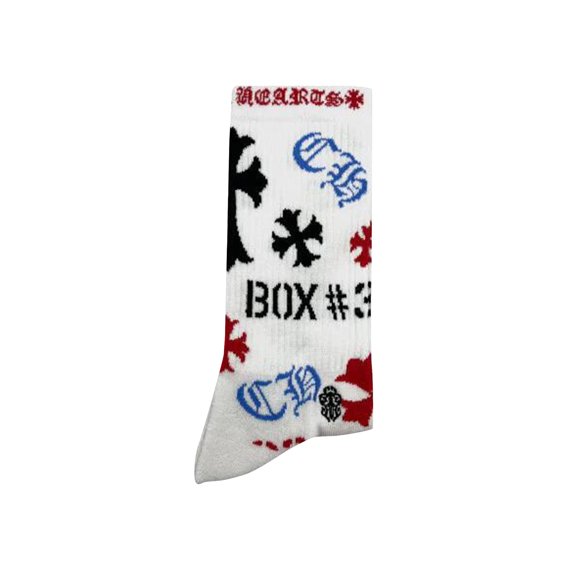 Pre-owned Chrome Hearts Chrome Stencil Sock 'white' | Men's Size M