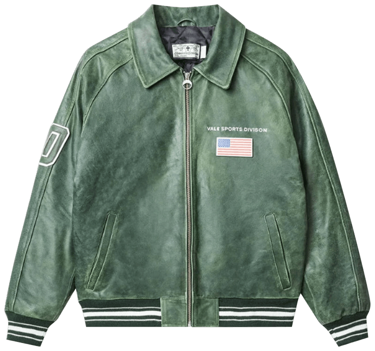 Buy Vale Forever Valley Leather Jacket 'Green' - 11451