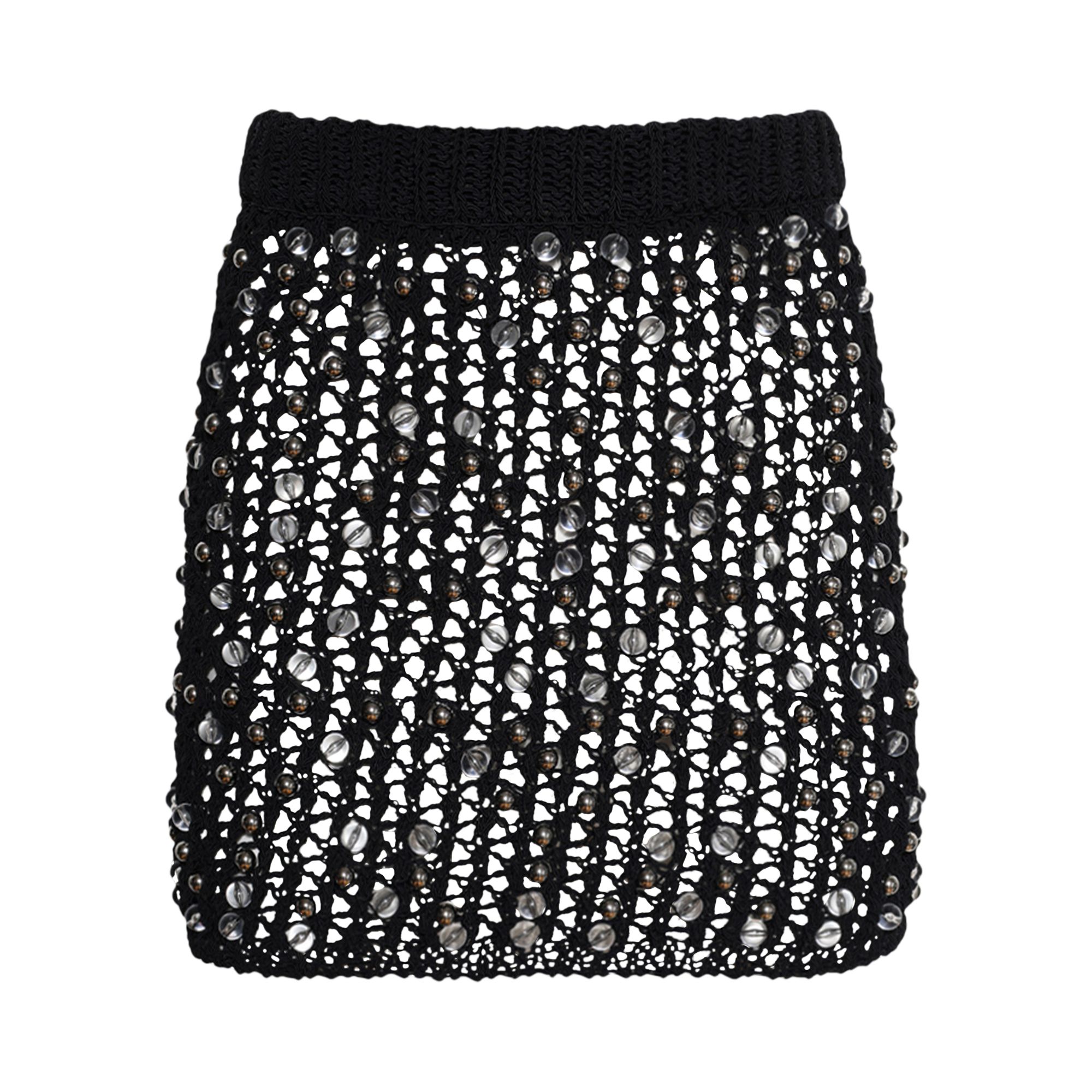 Pre-owned Coperni Beaded Knitted Skirt 'black' | Women's Size Xs