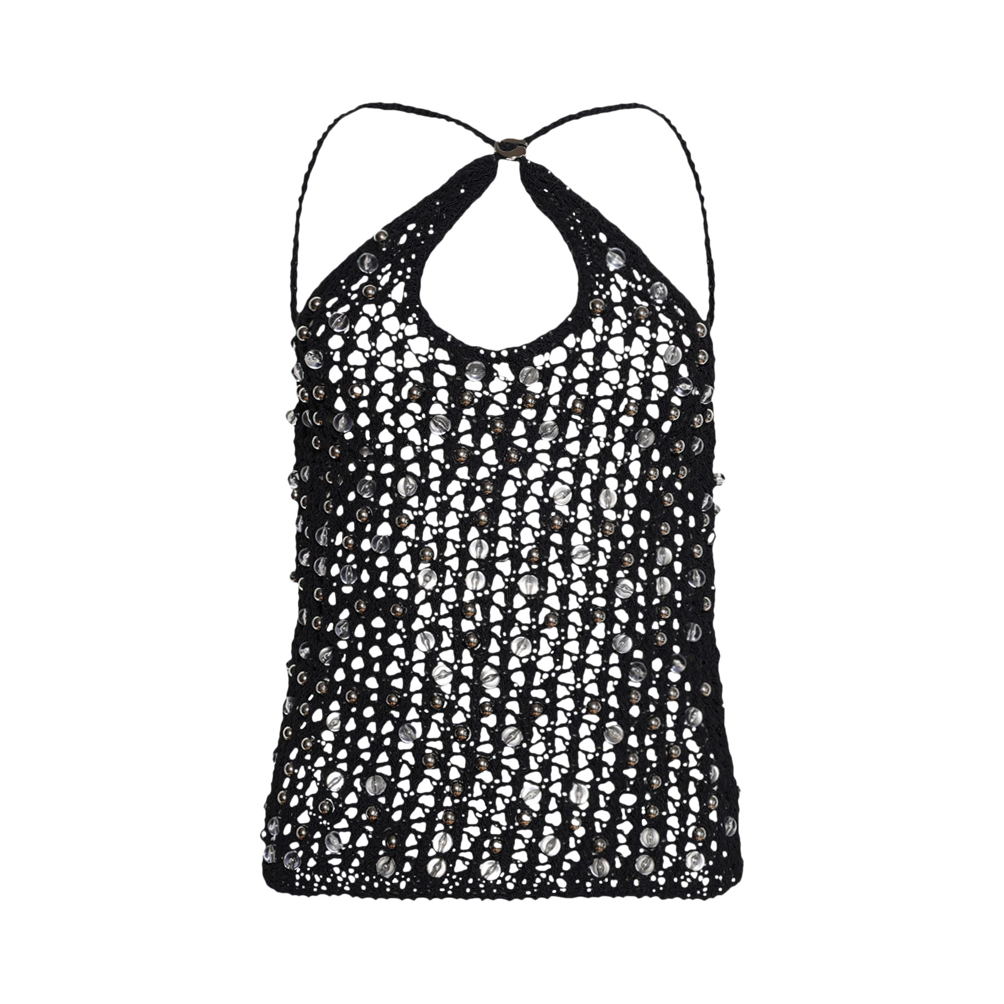 Pre-owned Coperni Beaded Knitted Top 'black' | Women's Size Xs