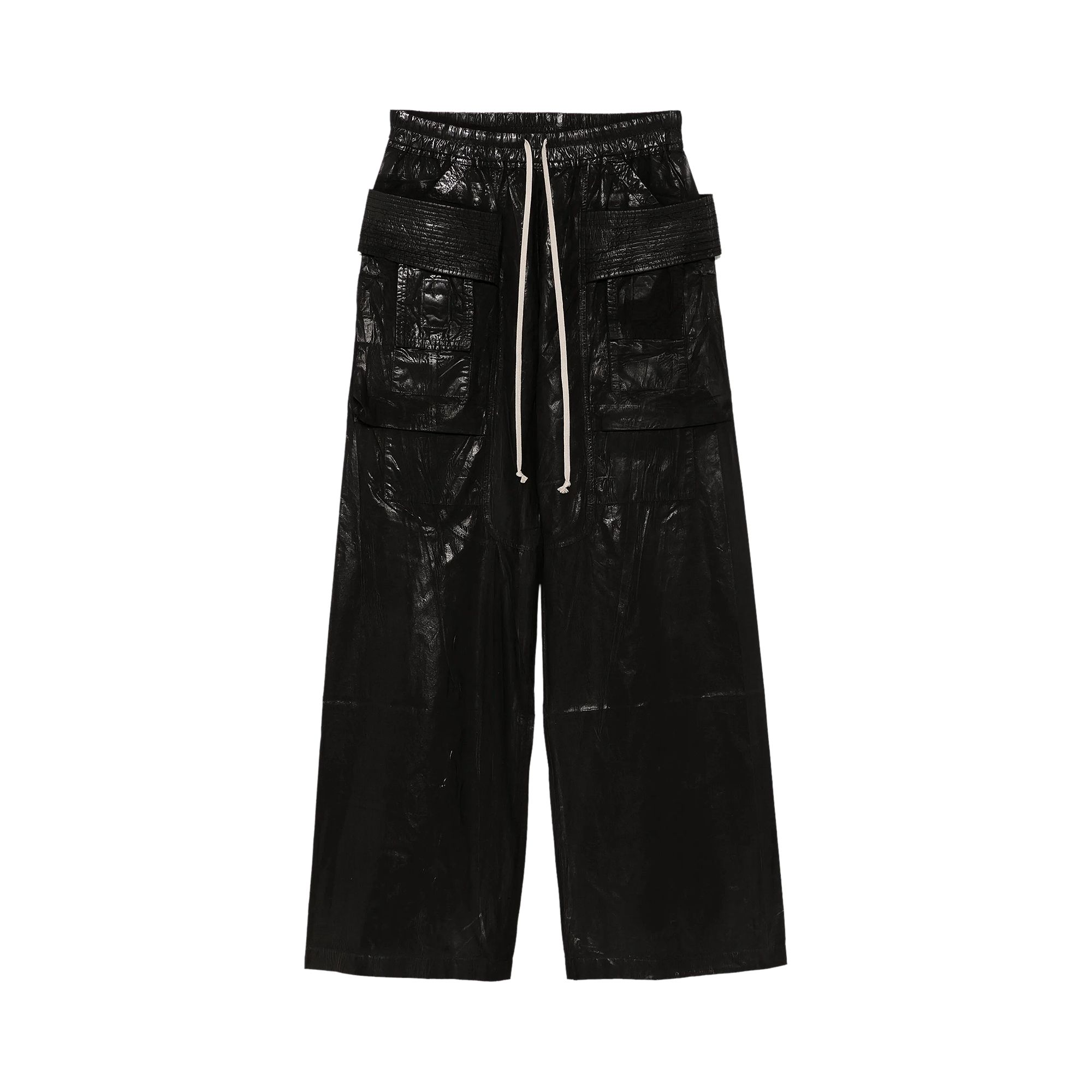 Pre-owned Rick Owens Drkshdw Creatch Wide Cargo Drawstring Pants 'black' | Men's Size Xl