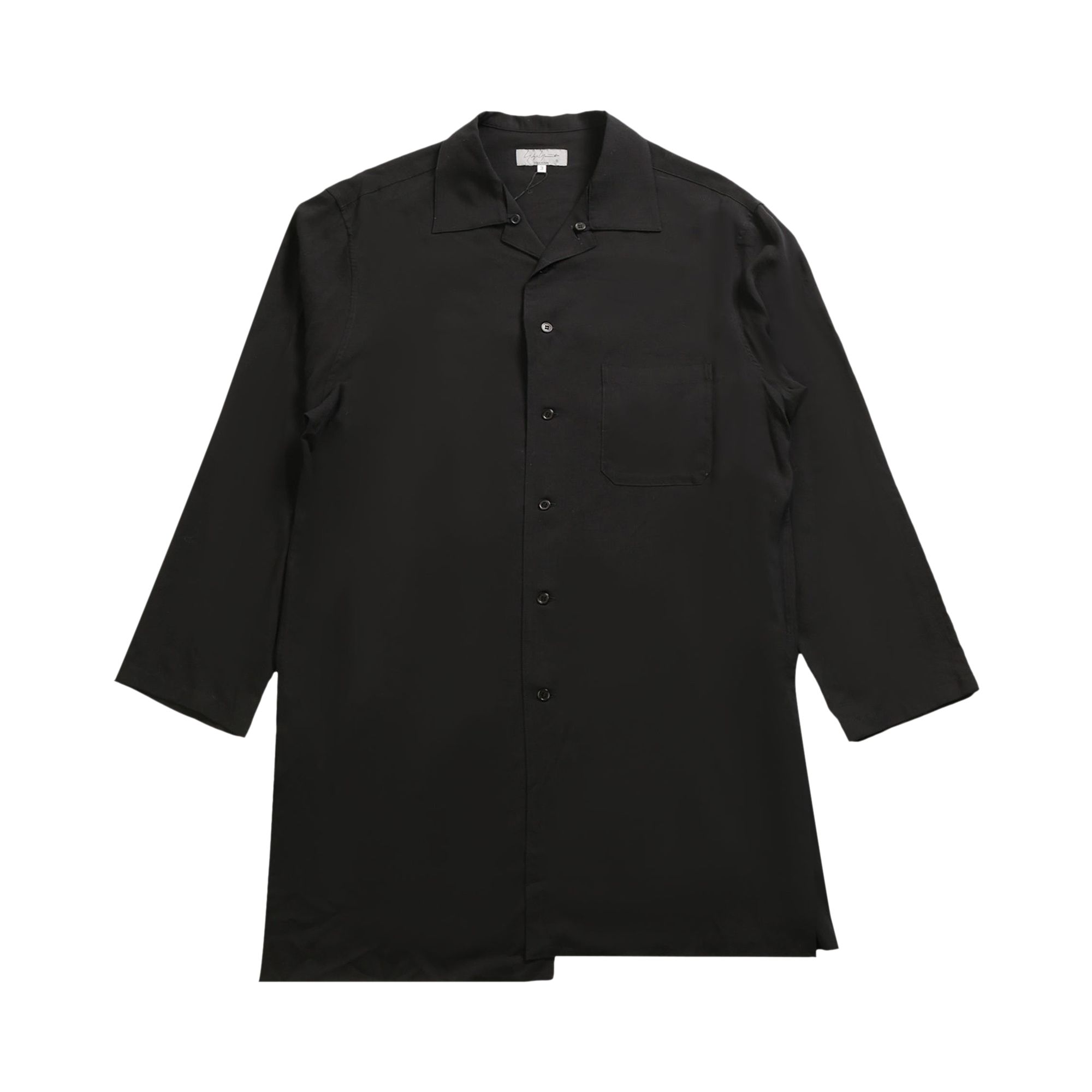 Pre-owned Yohji Yamamoto Pour Homme Button Collar Shirt 'black' | Men's Size 3