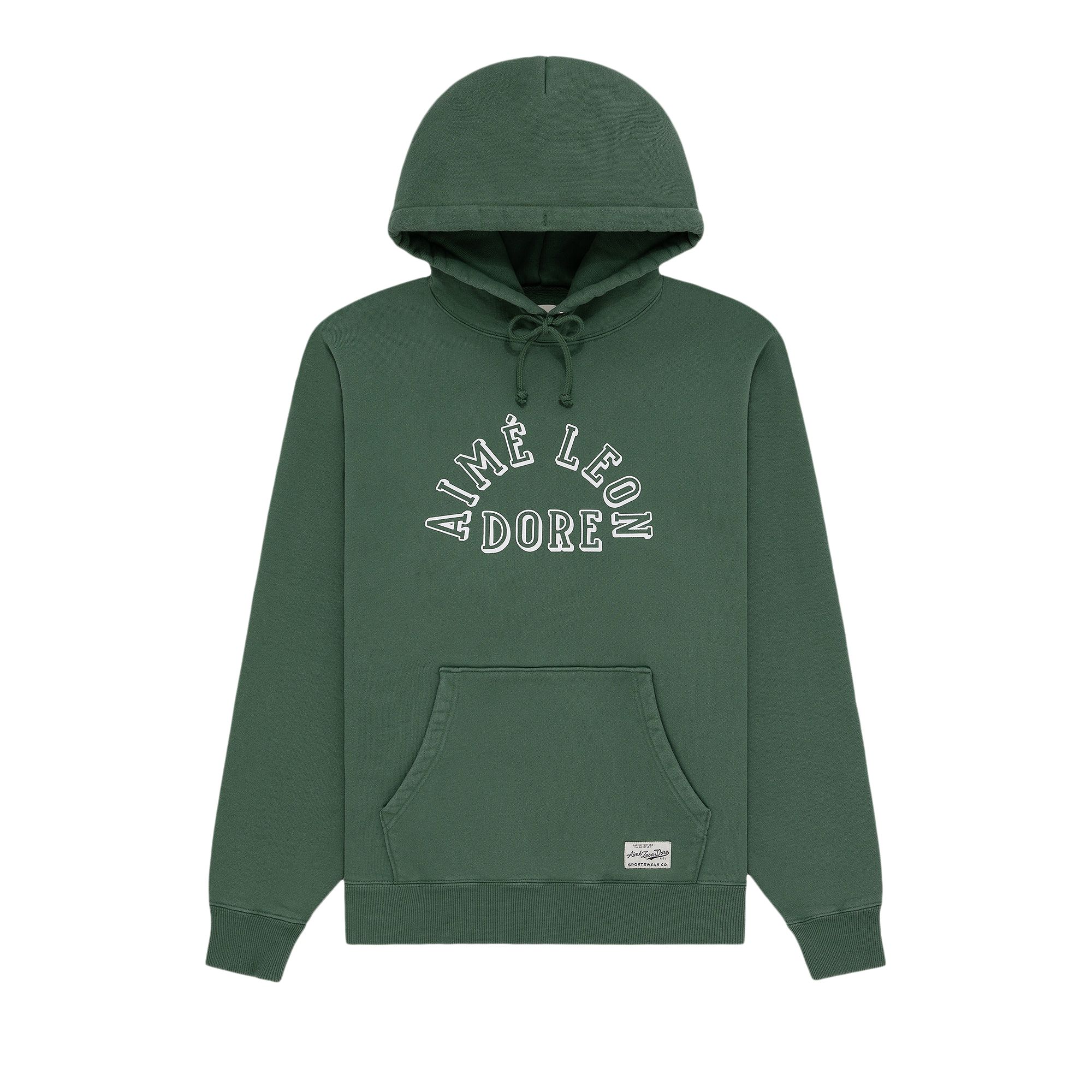 Pre-owned Aimé Leon Dore Collegiate Logo Hoodie 'myrtle' | Green | Men's Size Xl