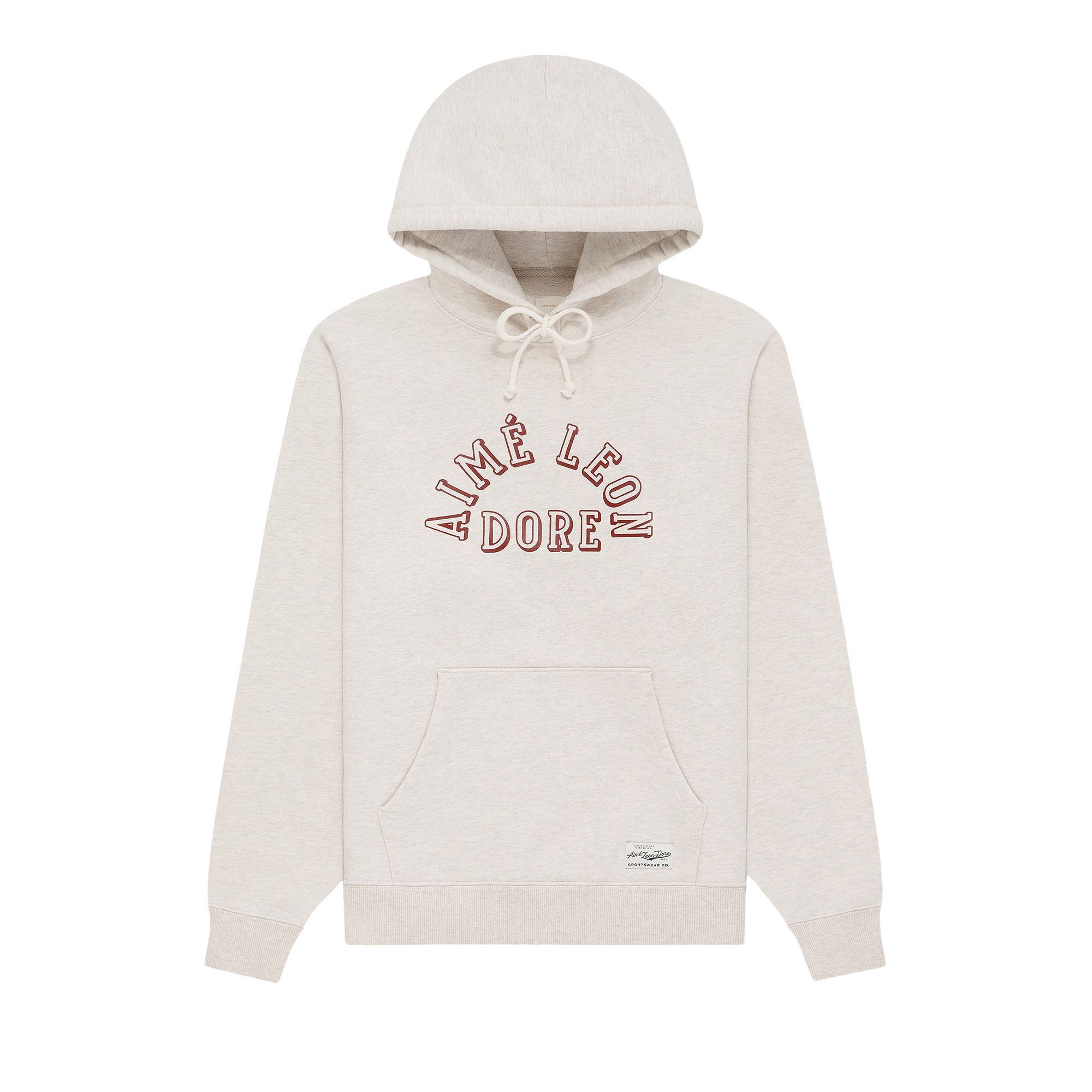 Pre-owned Aimé Leon Dore Collegiate Logo Hoodie 'oatmeal' | Cream | Men's Size Xl In White