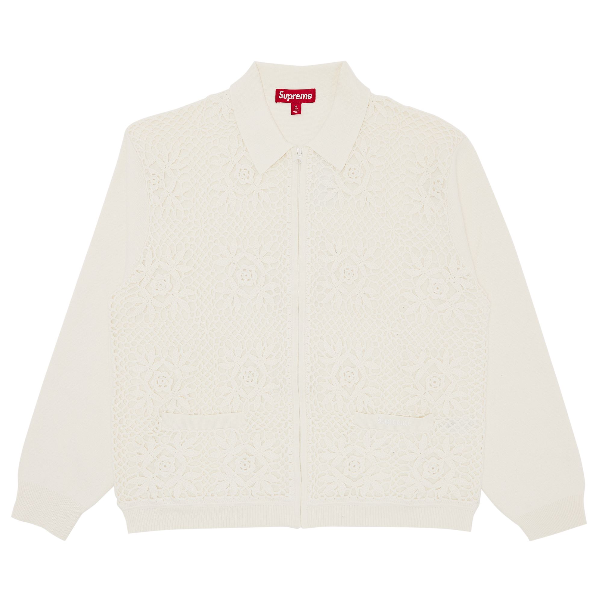 Pre-owned Supreme Crochet Zip Up Cardigan 'white' | Men's Size Xxl